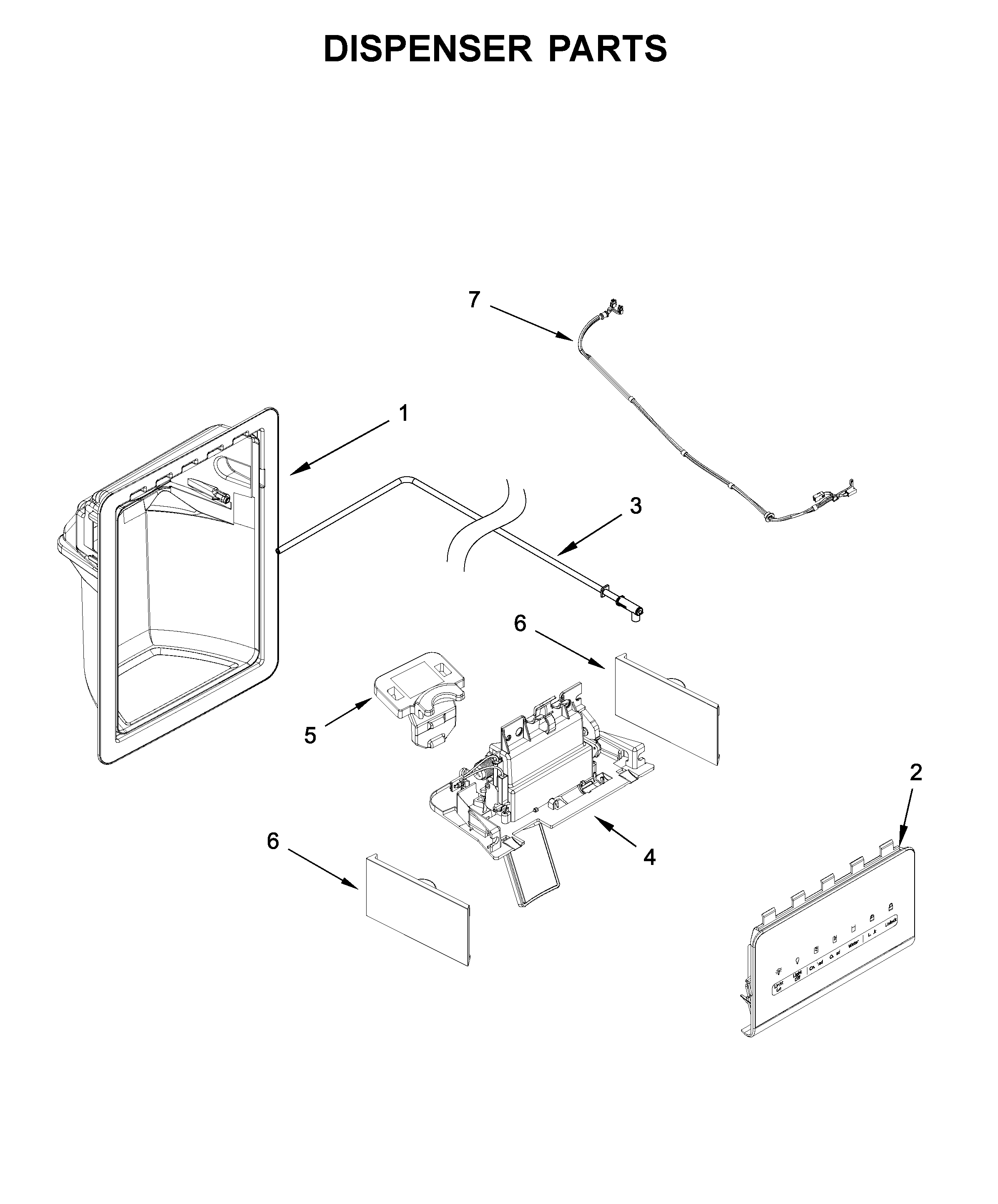 Kenmore 10650043710 dispenser parts diagram