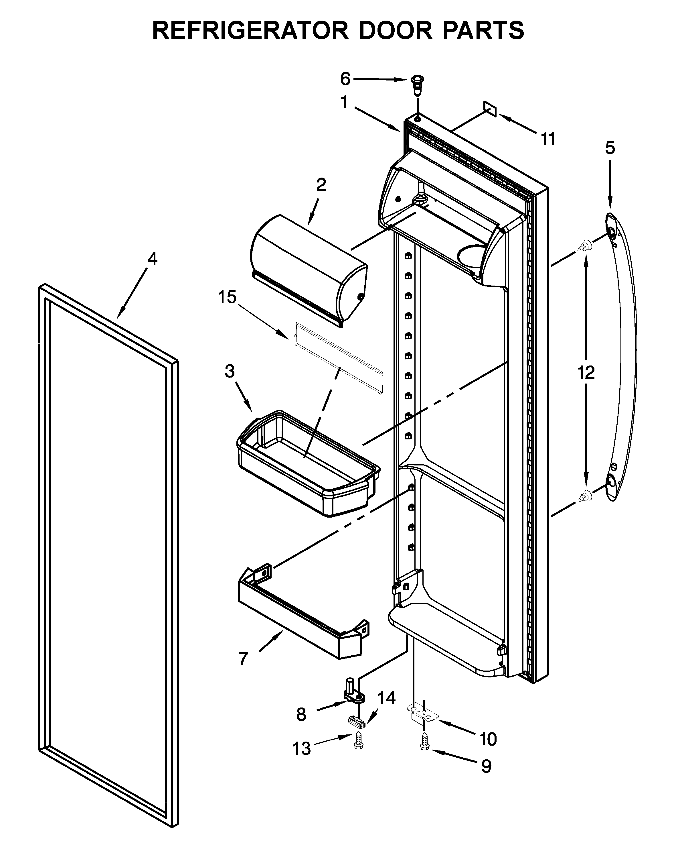 Kenmore 10651759710 refrigerator door parts diagram