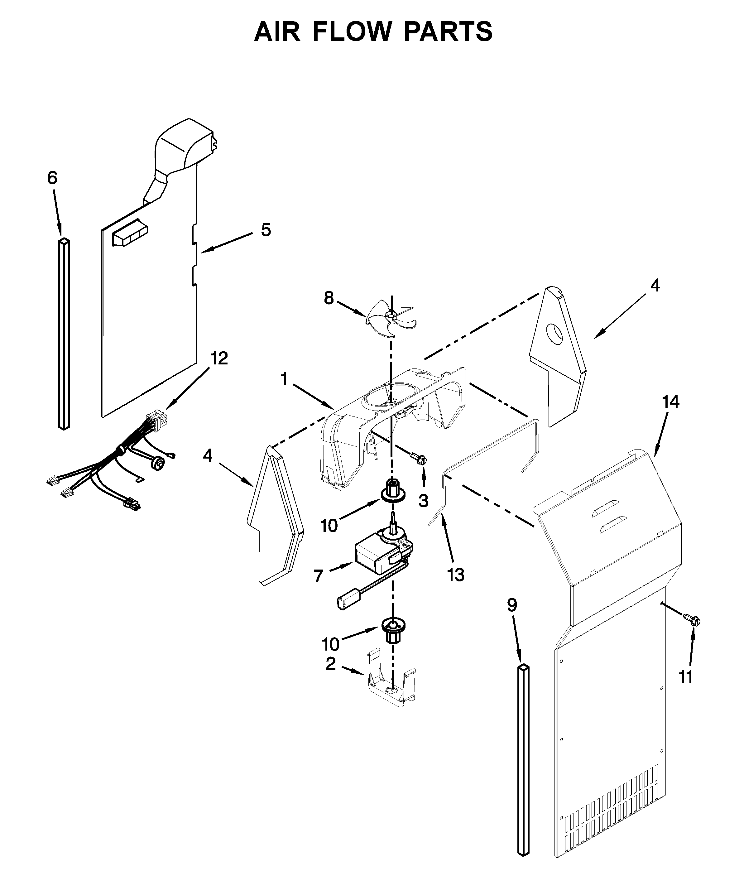 Kenmore 10651759710 air flow parts diagram