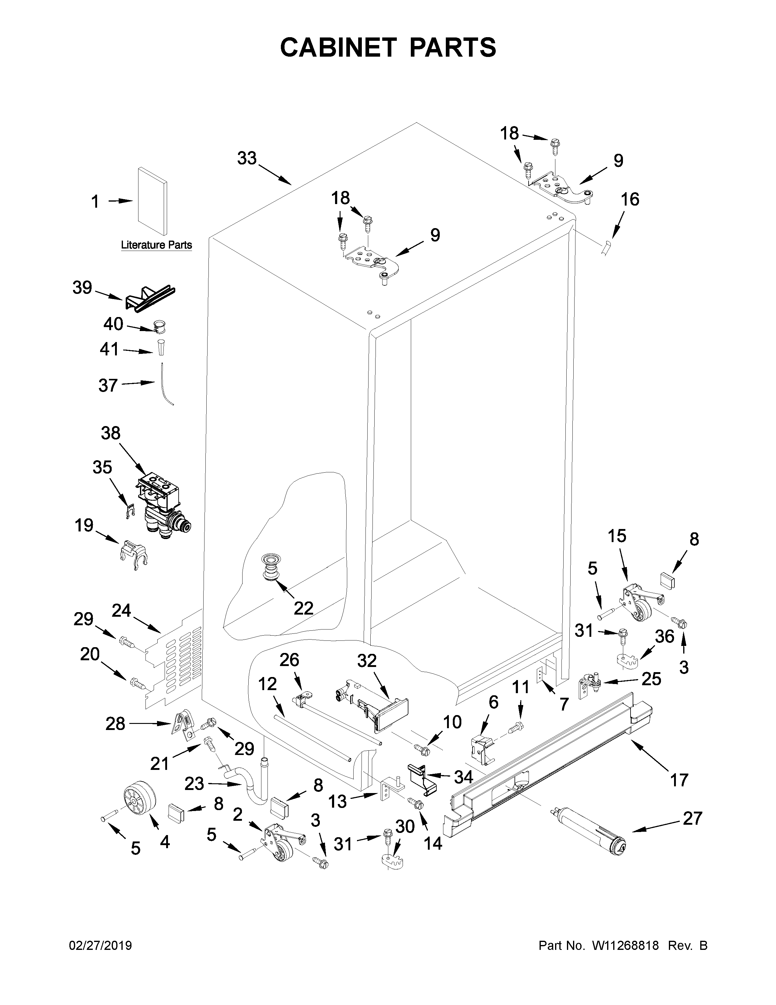 Kenmore 10651115711 cabinet parts diagram