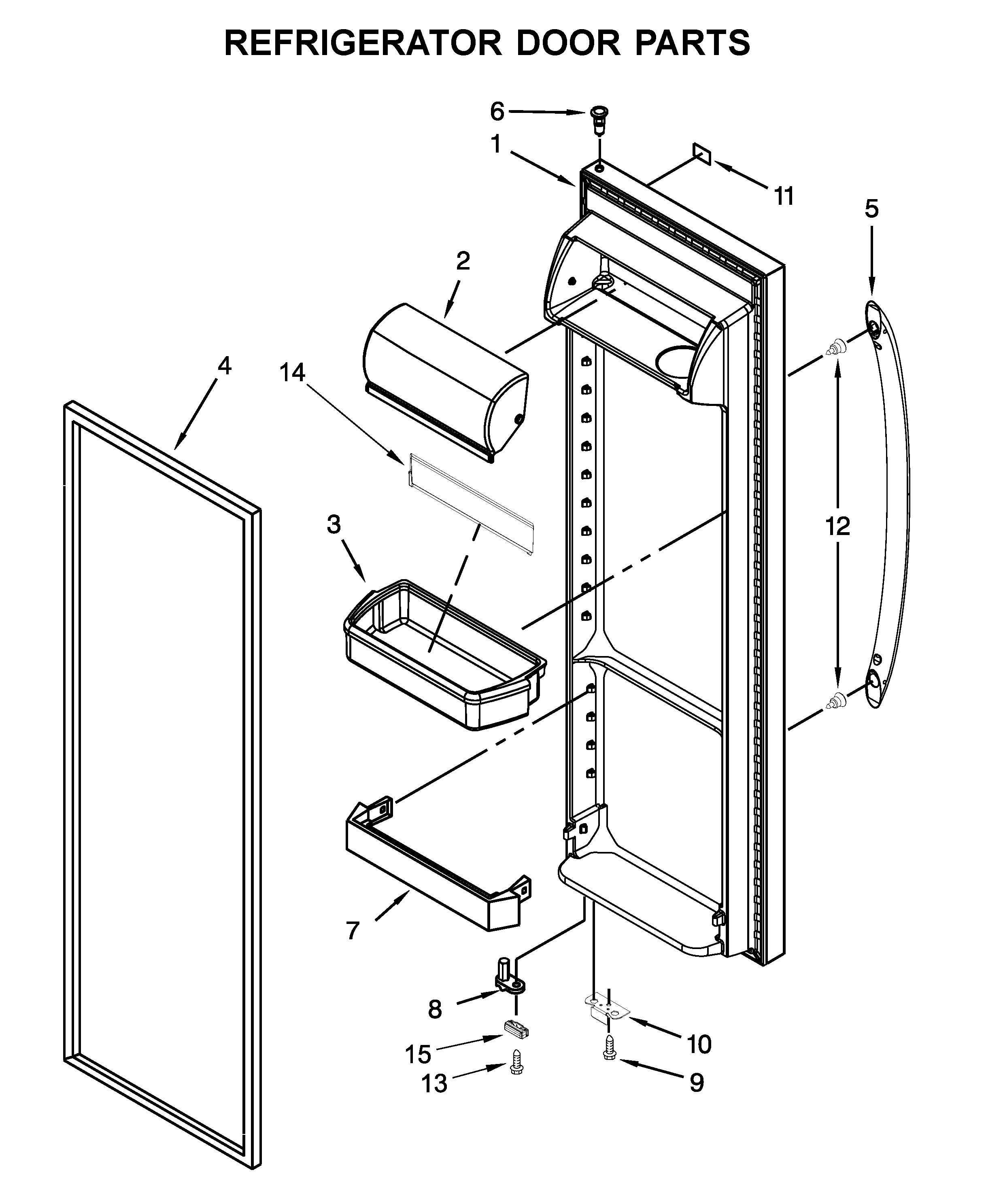 Kenmore 10651115711 refrigerator door parts diagram