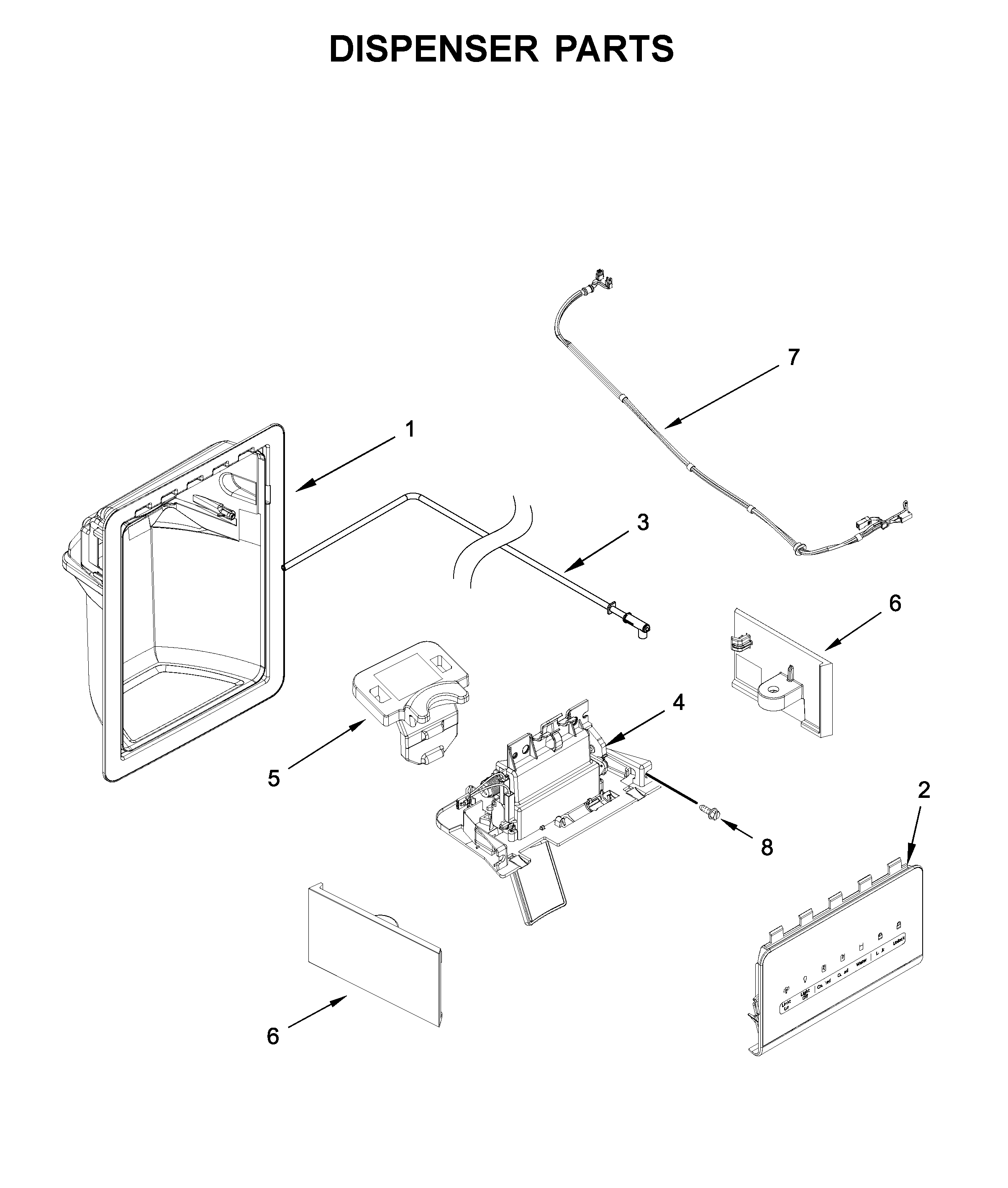 Kenmore 10651115711 dispenser parts diagram