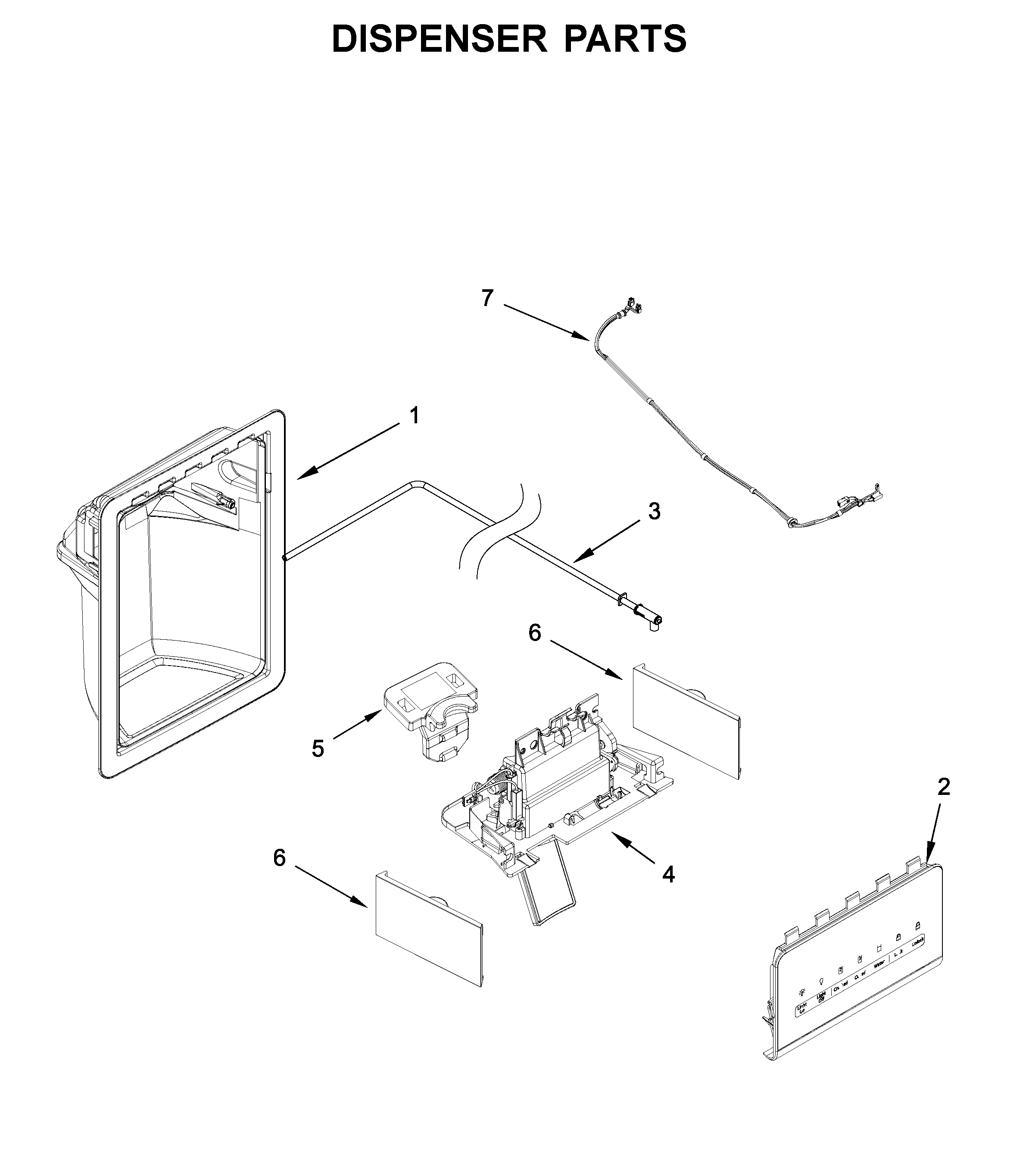 Kenmore 10650043711 dispenser parts diagram
