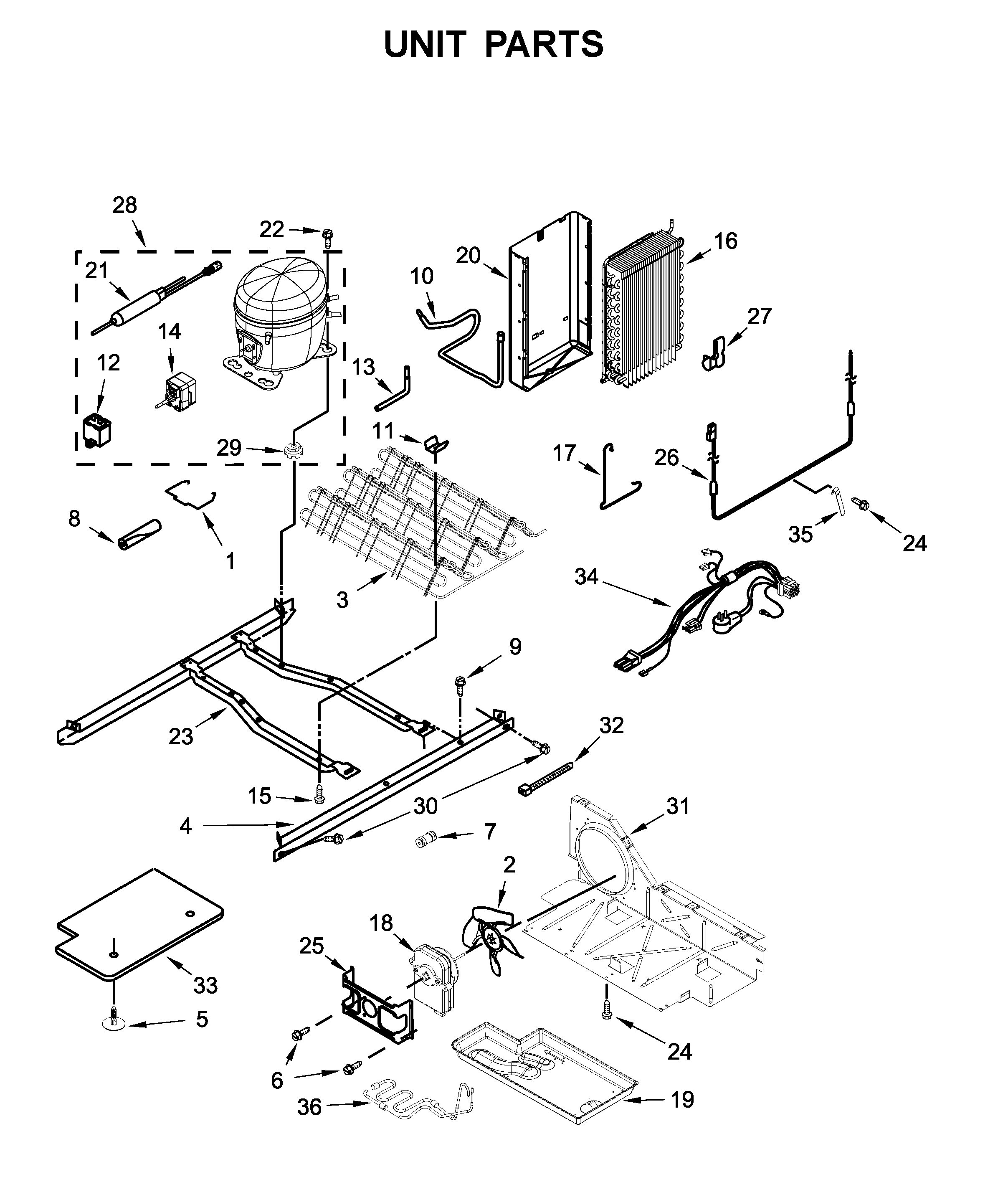 Kenmore 10650043711 unit parts diagram