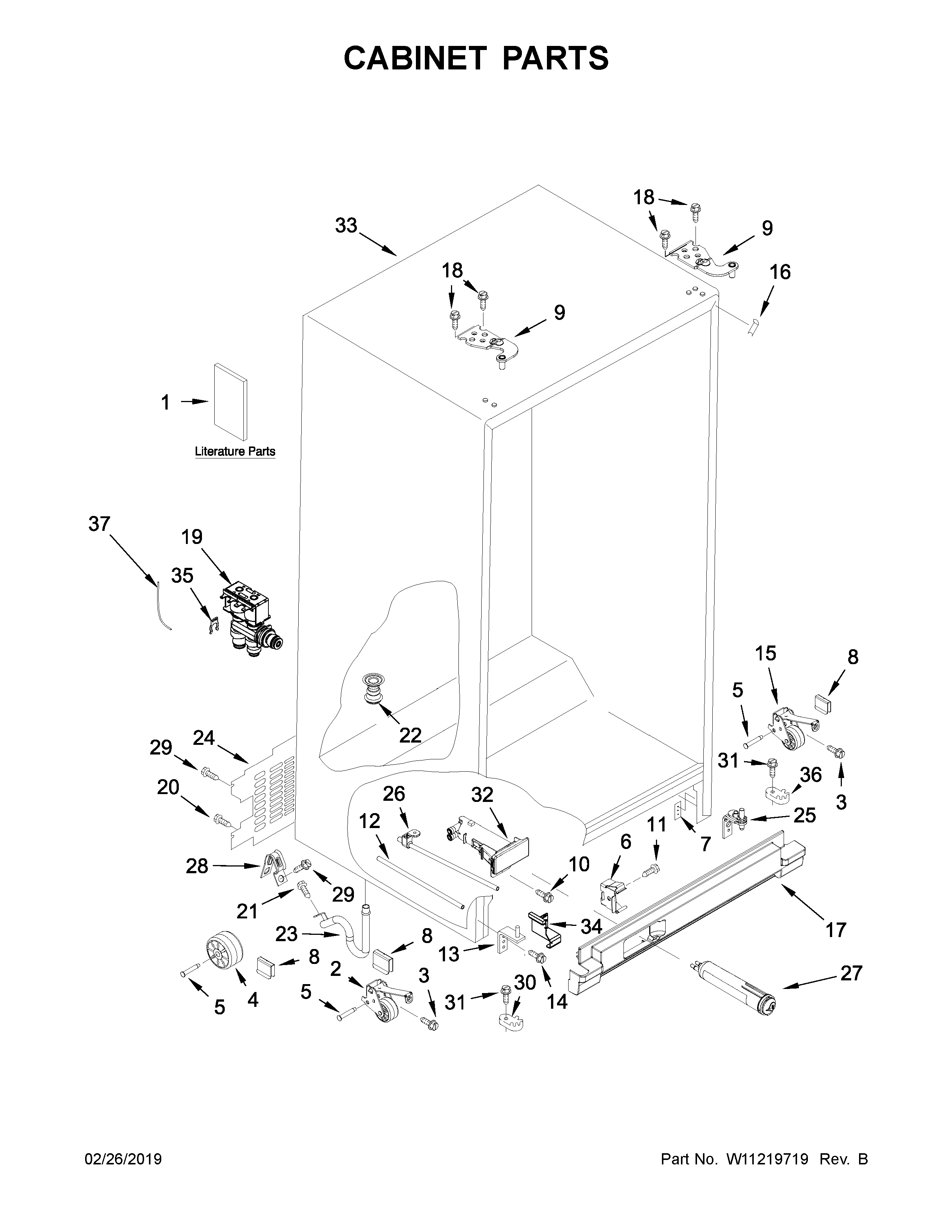 Kenmore 10650045710 cabinet parts diagram
