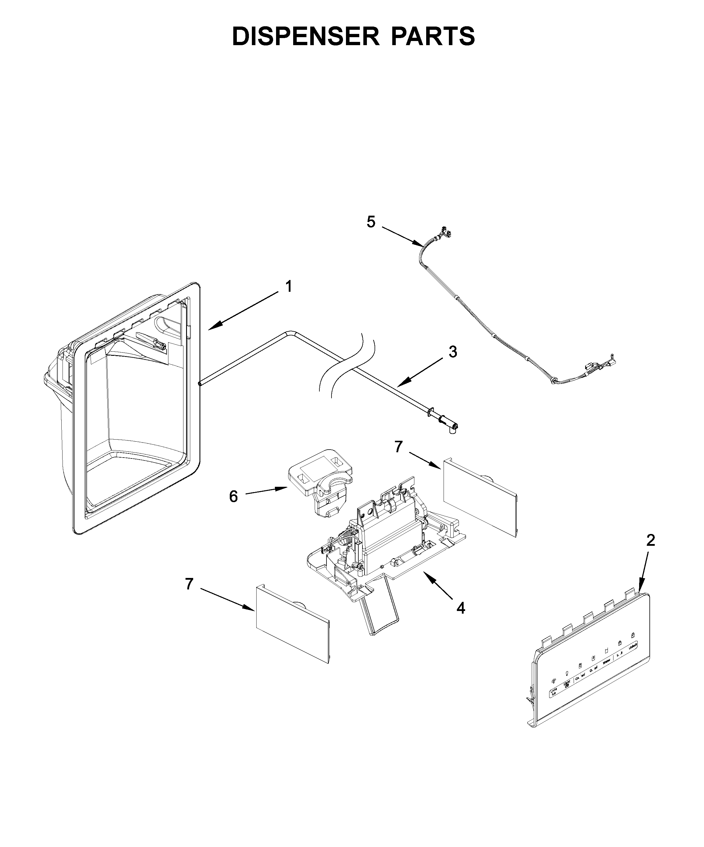 Kenmore 10650045710 dispenser parts diagram