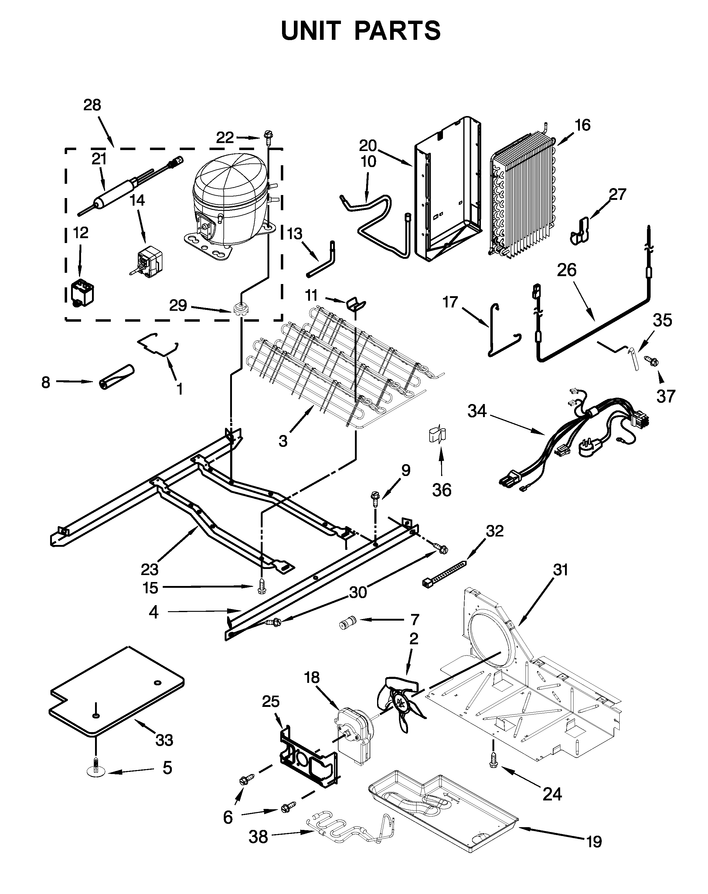 Kenmore 10650045710 unit parts diagram