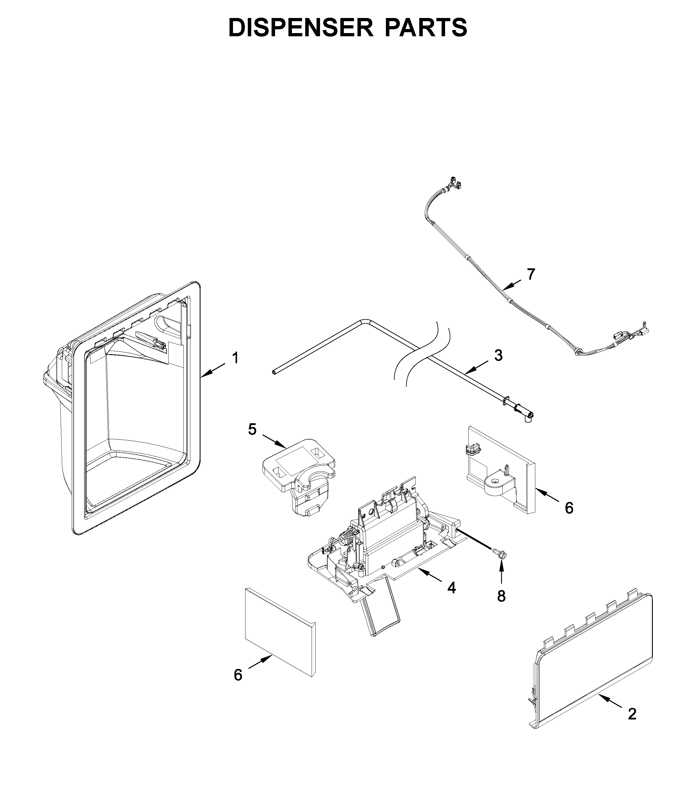 Kenmore 10651752711 dispenser parts diagram