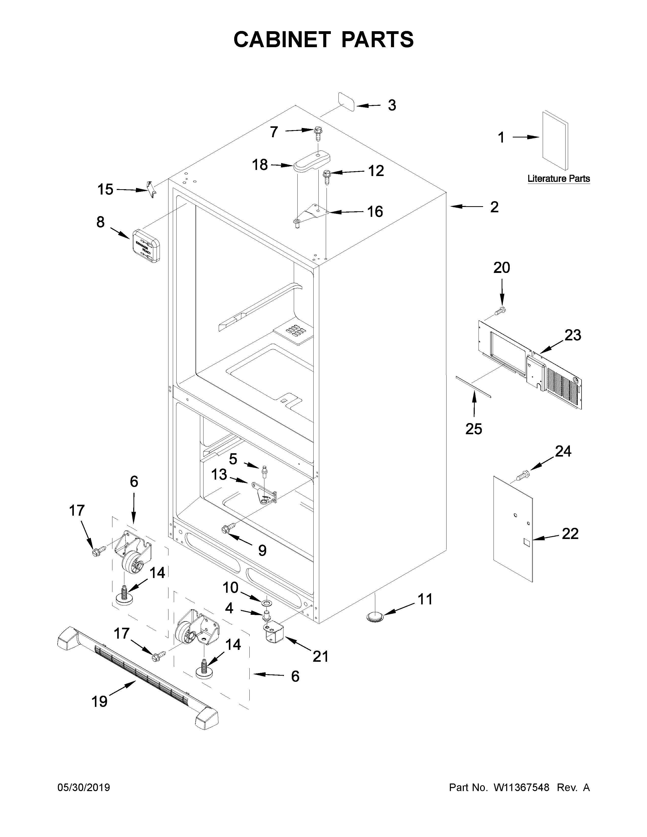 Kenmore 59669319011 cabinet parts diagram