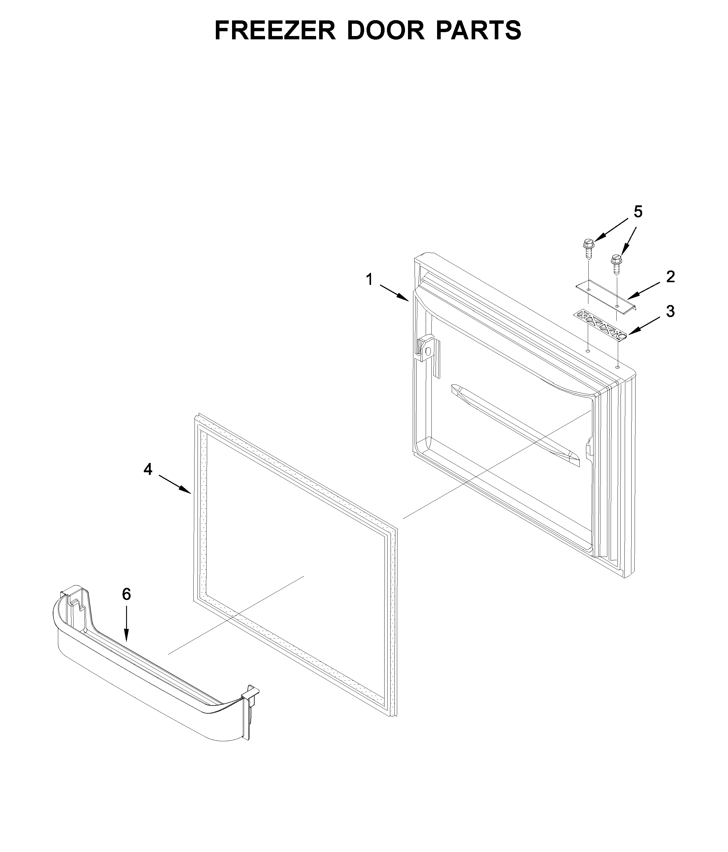 Kenmore 59669319011 freezer door parts diagram