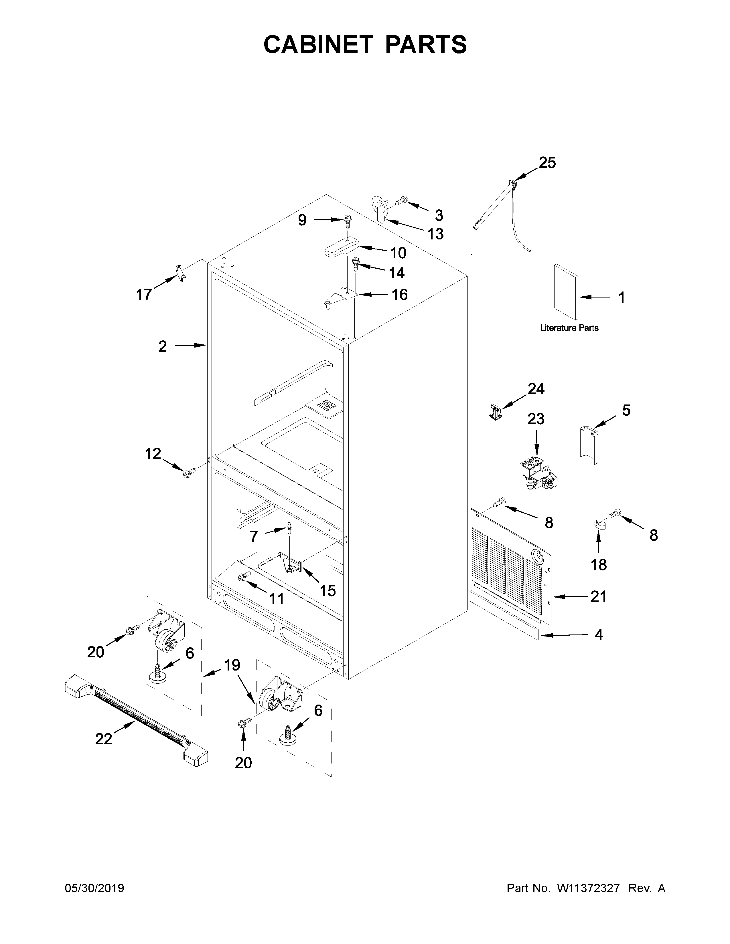 Kenmore 59679312511 cabinet parts diagram