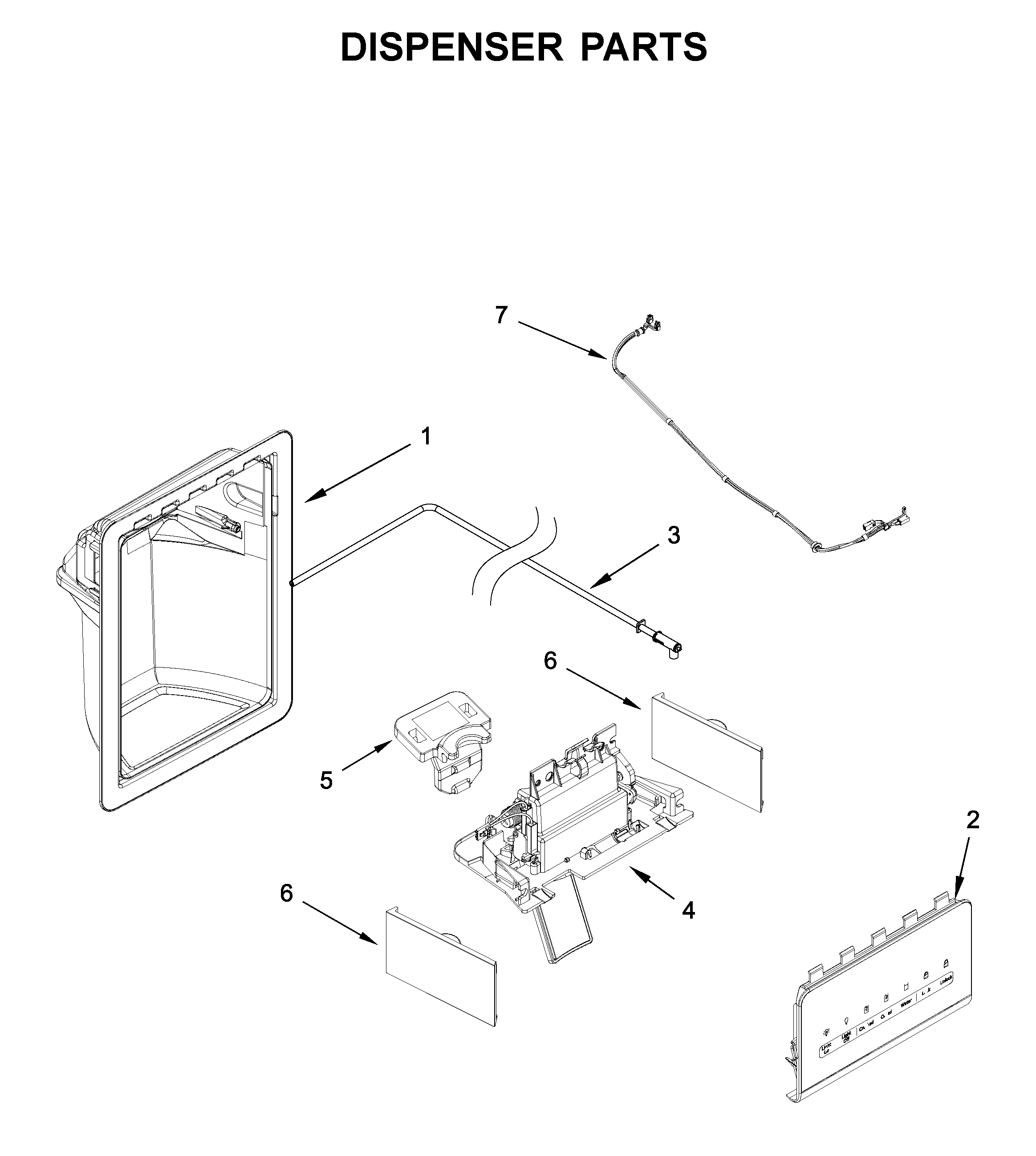 Kenmore 10650045713 dispenser parts diagram