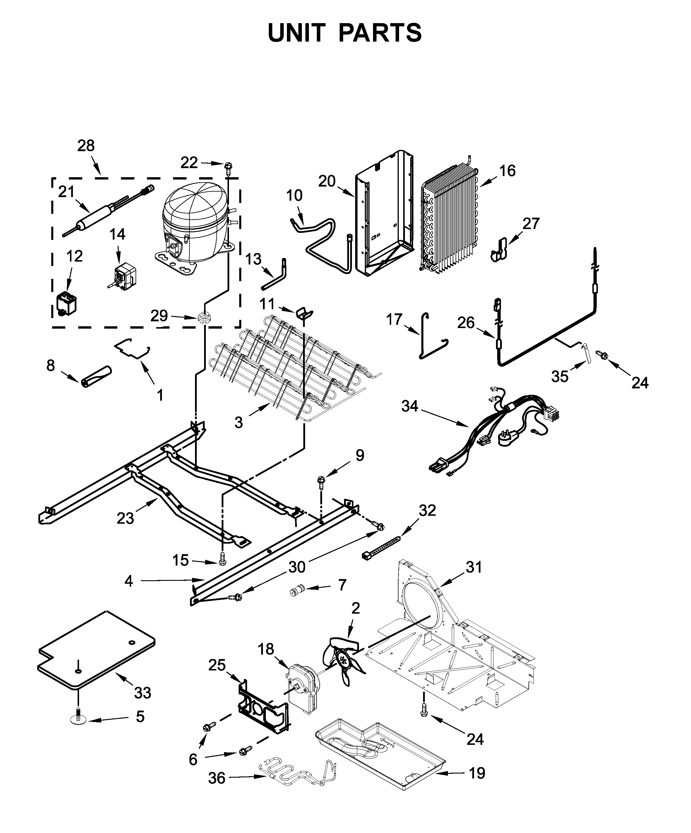 Kenmore 10650045713 unit parts diagram