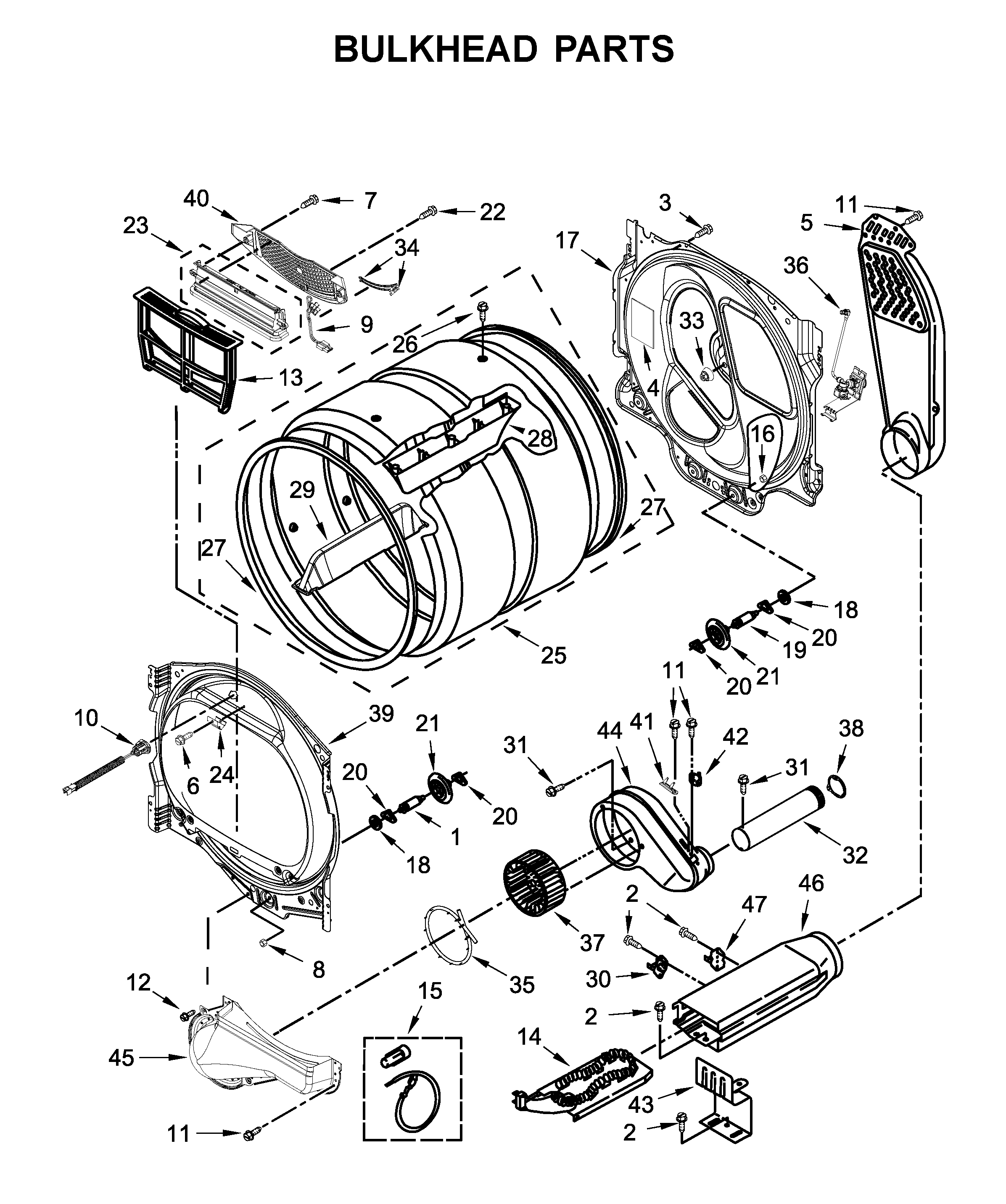 Kenmore 11061632612 bulkhead parts diagram