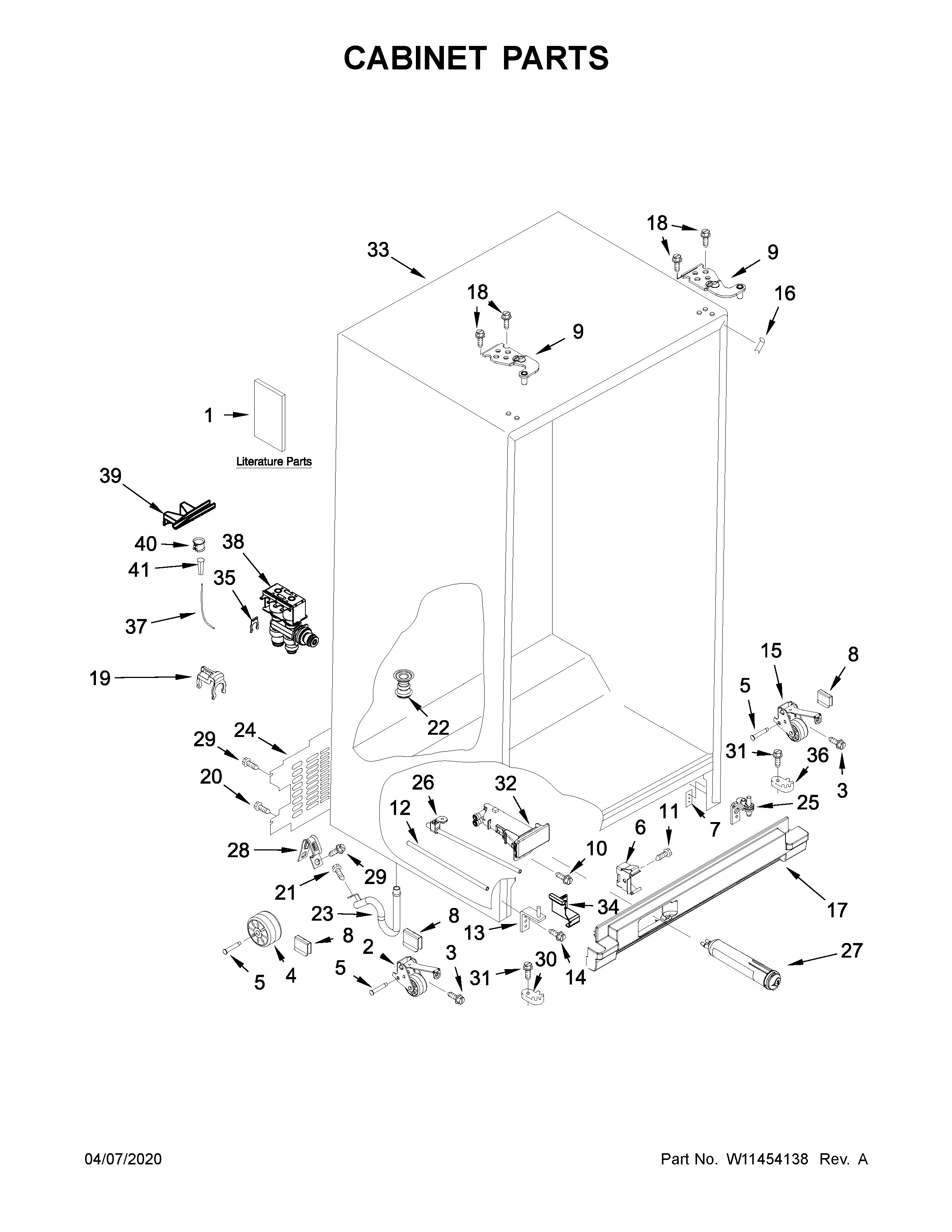Kenmore 1064651759713 cabinet parts diagram