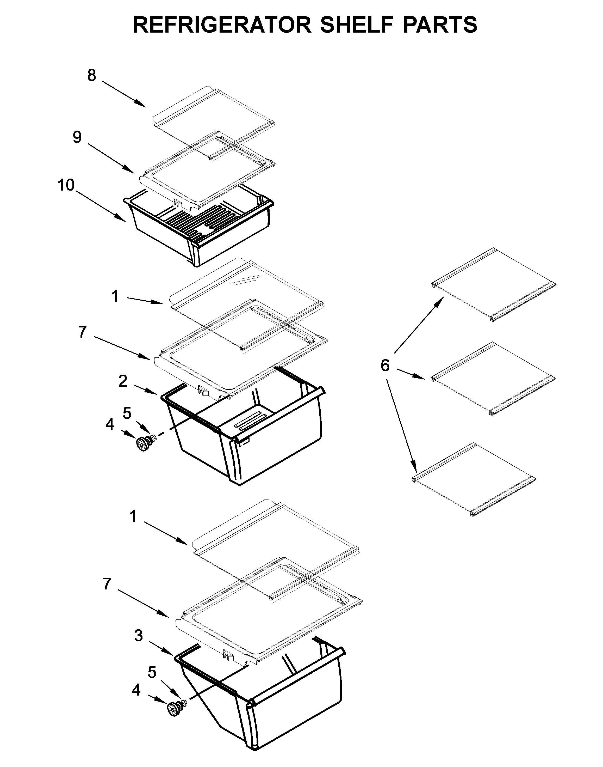 Kenmore 1064651759713 refrigerator shelf parts diagram