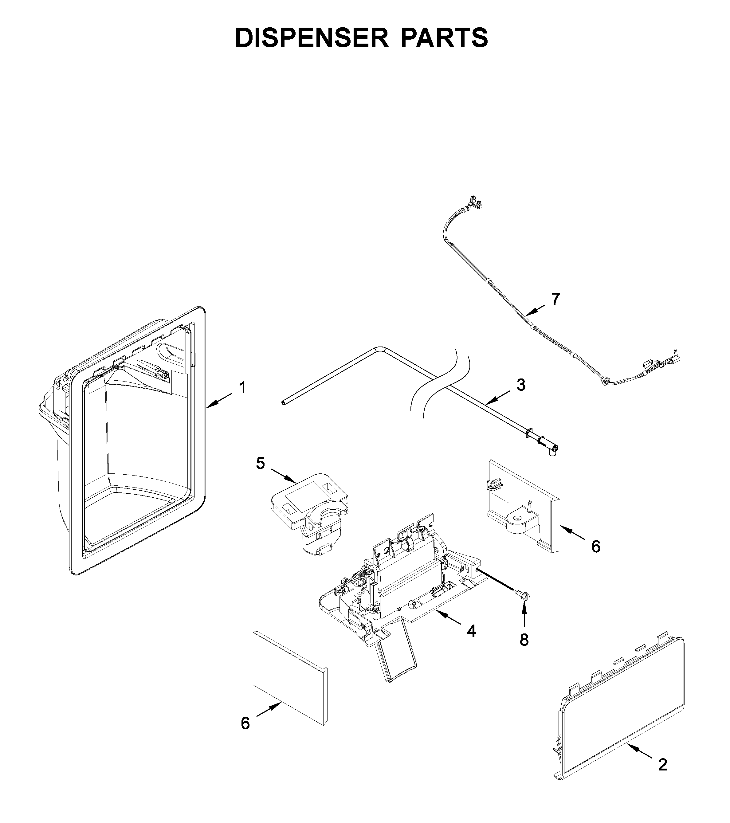 Kenmore 1064651759713 dispenser parts diagram