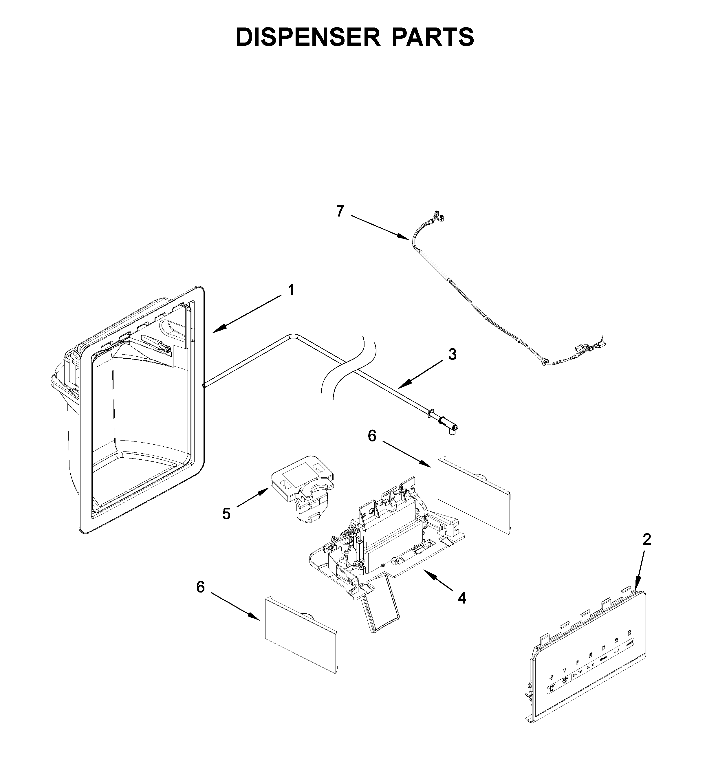 Kenmore 10650043714 dispenser parts diagram