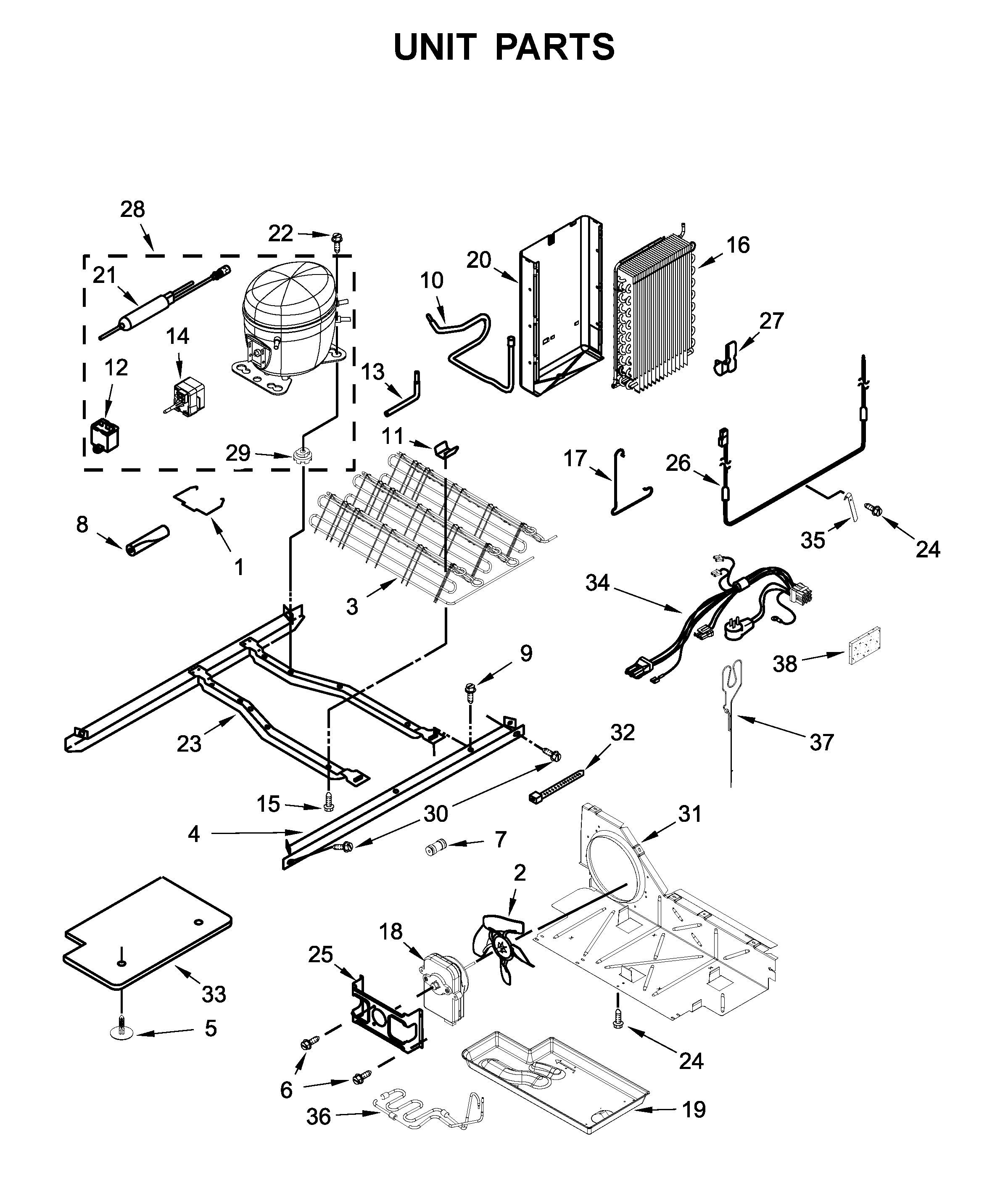 Kenmore 10650043714 unit parts diagram