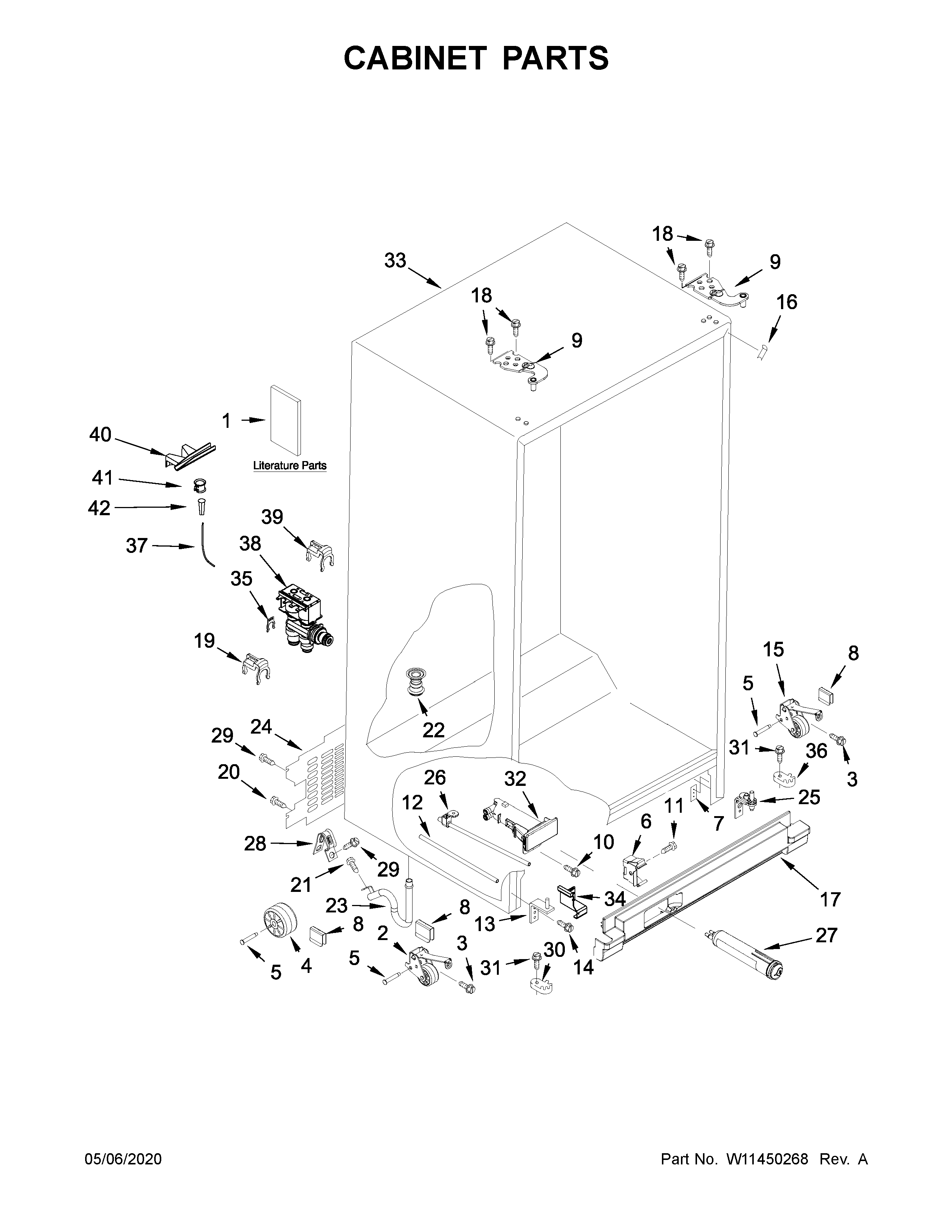 Kenmore 10650049713 cabinet parts diagram