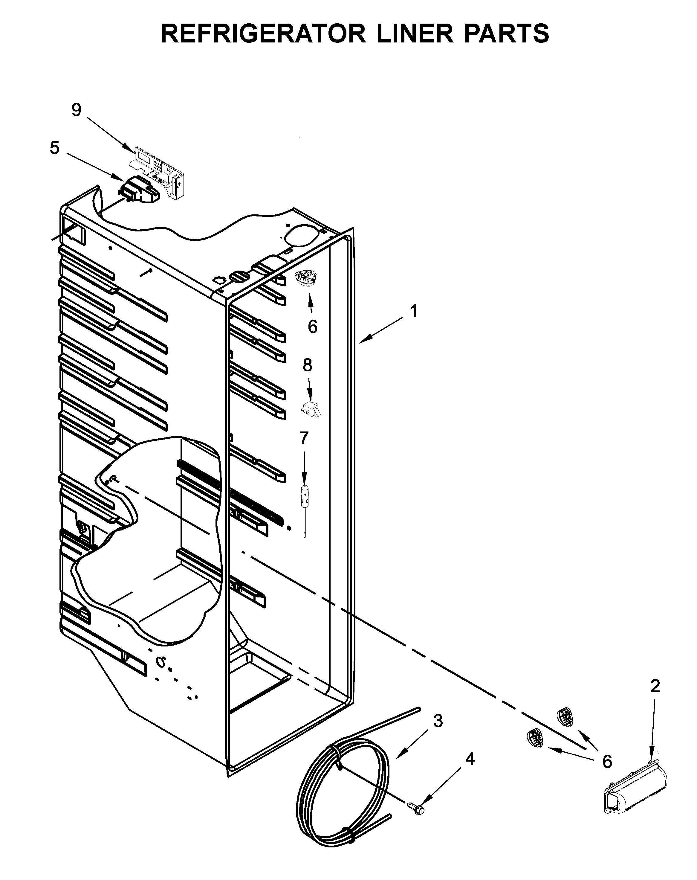 Kenmore 10650049713 refrigerator liner parts diagram