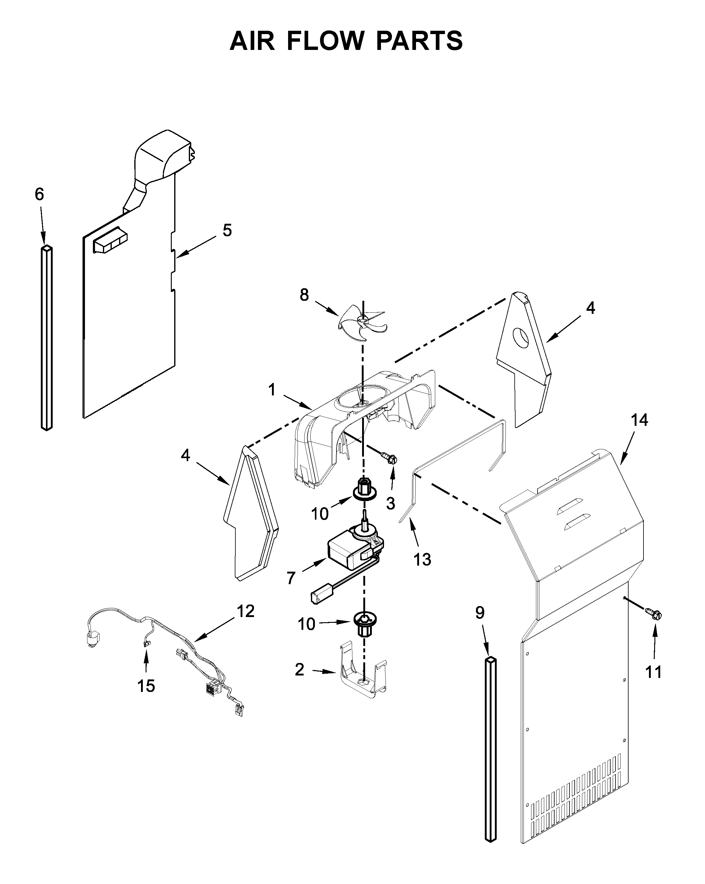 Kenmore 10650049713 air flow parts diagram
