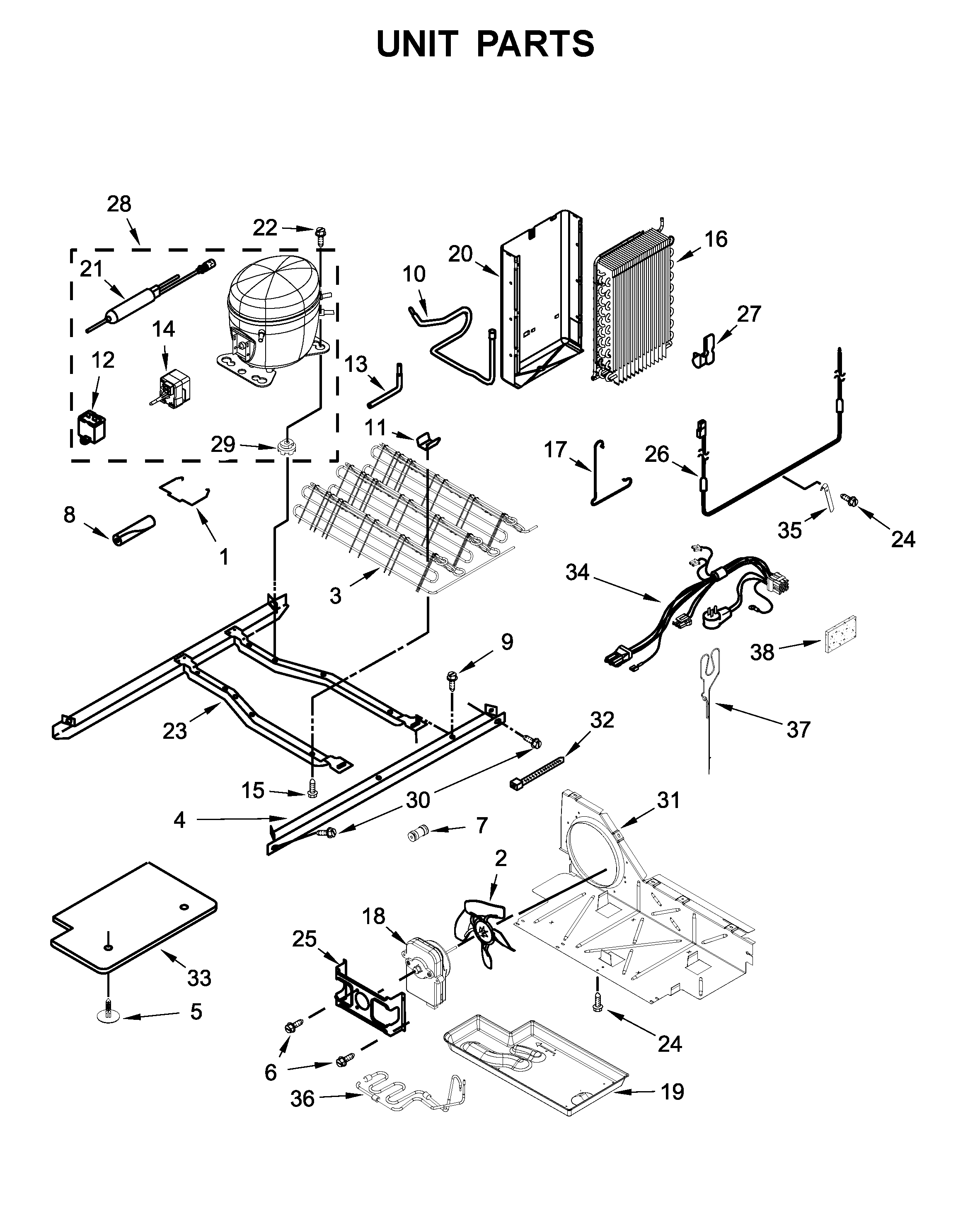 Kenmore 10650049713 unit parts diagram