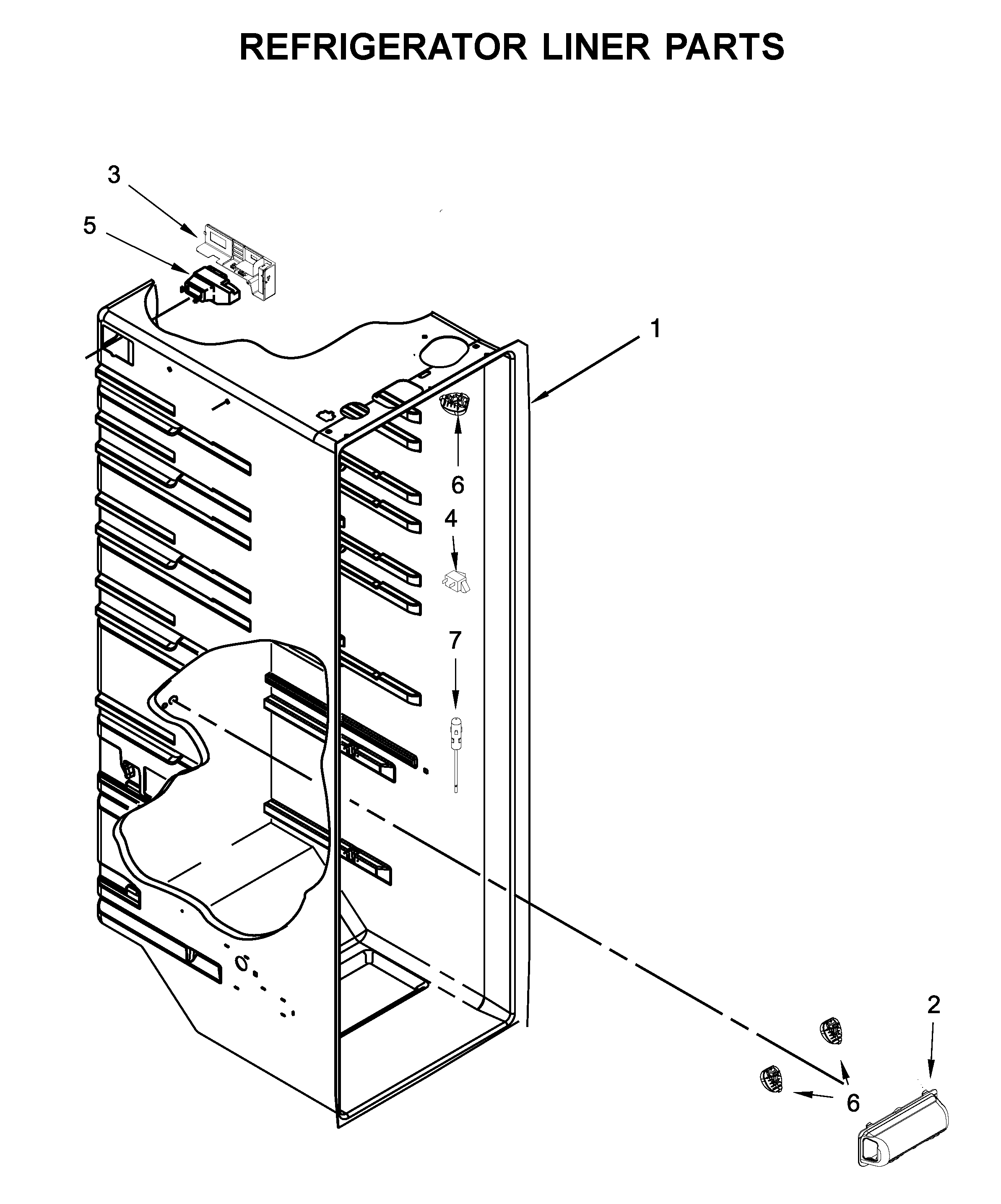 Kenmore 10641179713 refrigerator liner parts diagram