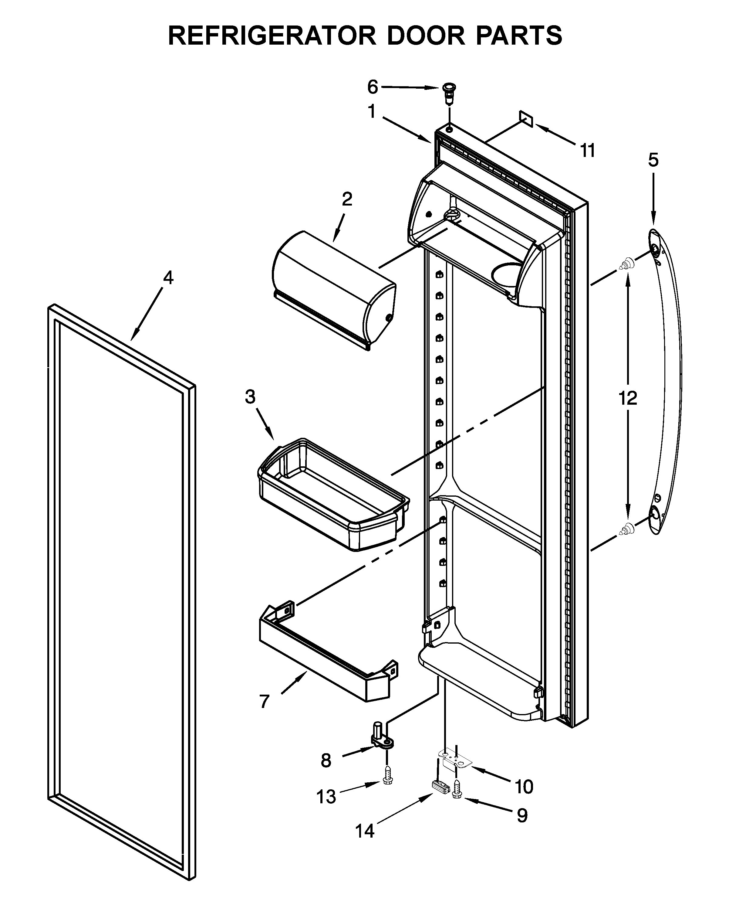 Kenmore 10641179713 refrigerator door parts diagram