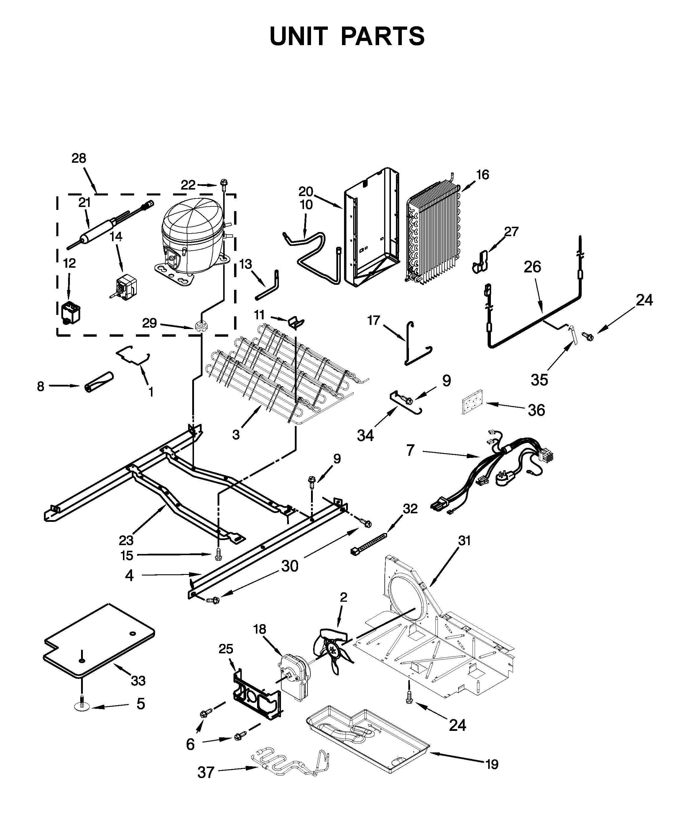 Kenmore 10641179713 unit parts diagram
