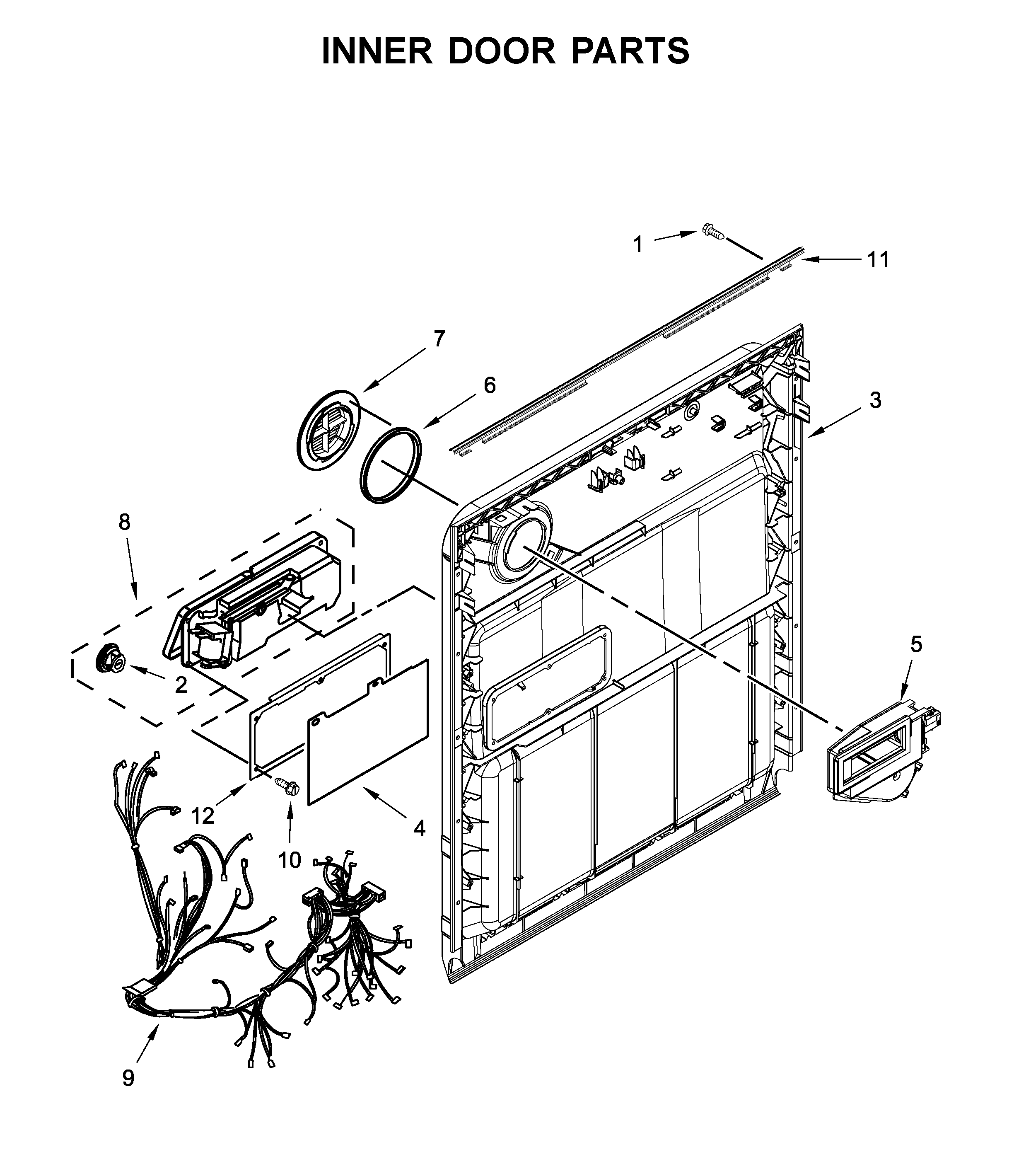 Kenmore 66514502N020 inner door parts diagram