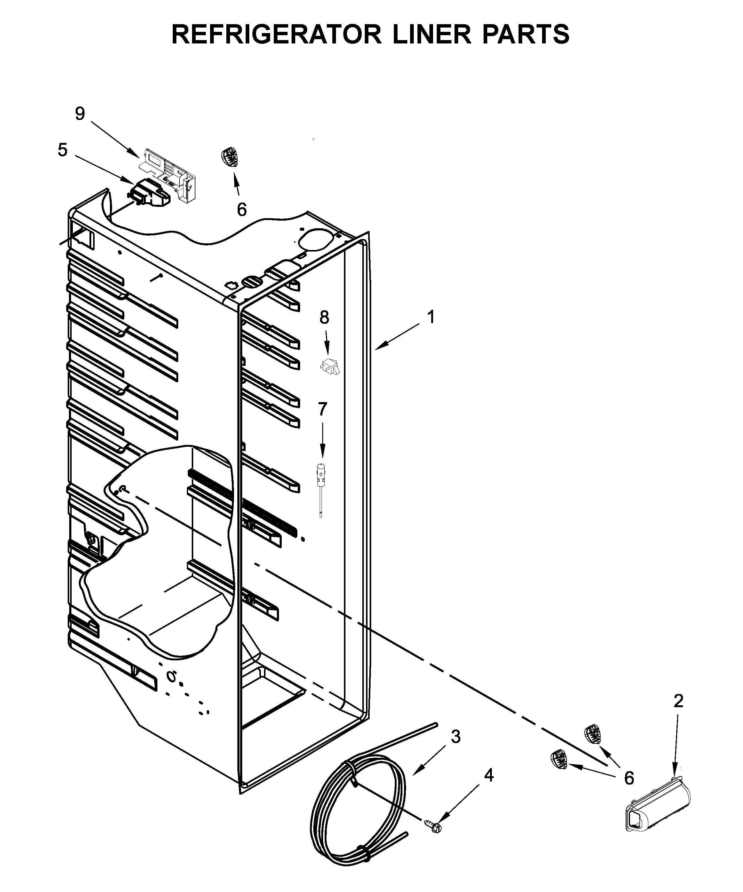 Kenmore 10650045714 refrigerator liner parts diagram