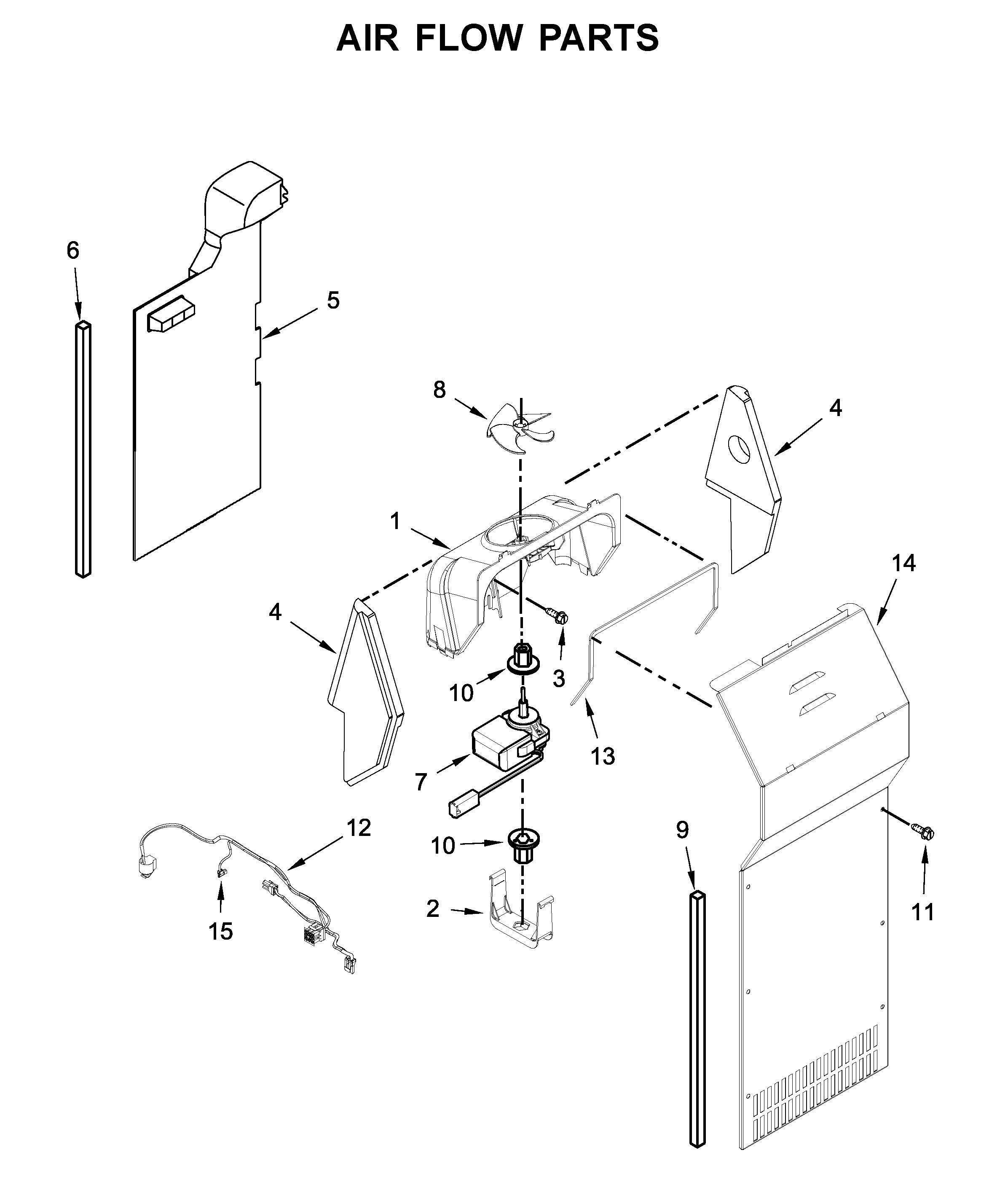 Kenmore 10650045714 air flow parts diagram