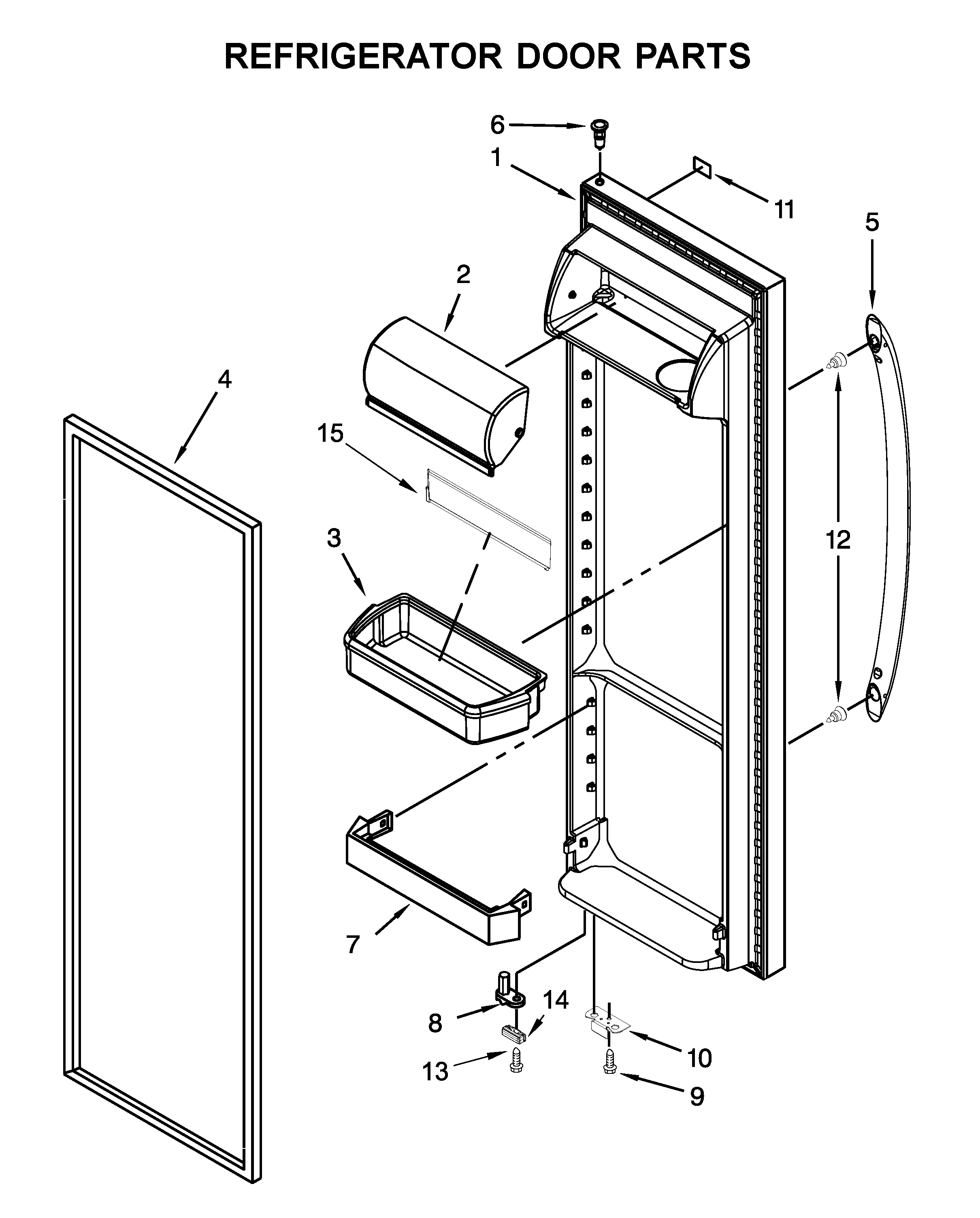 Kenmore 10651753714 refrigerator door parts diagram
