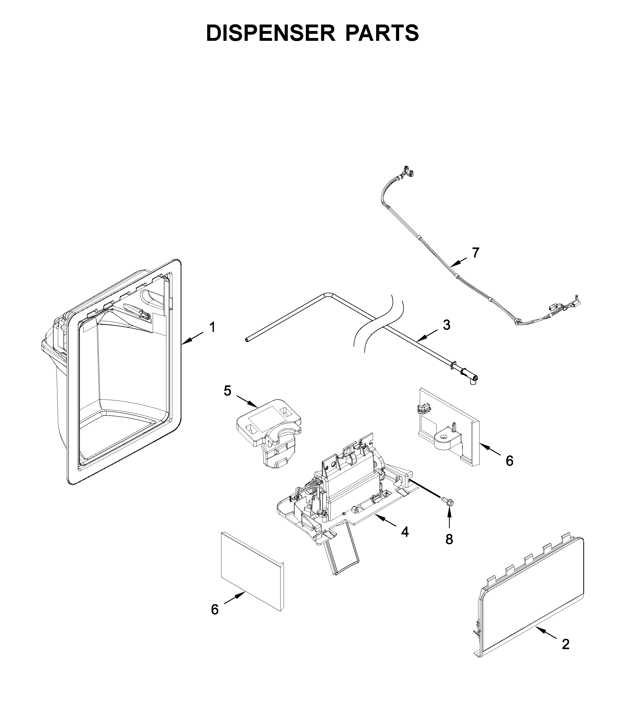 Kenmore 10651753714 dispenser parts diagram