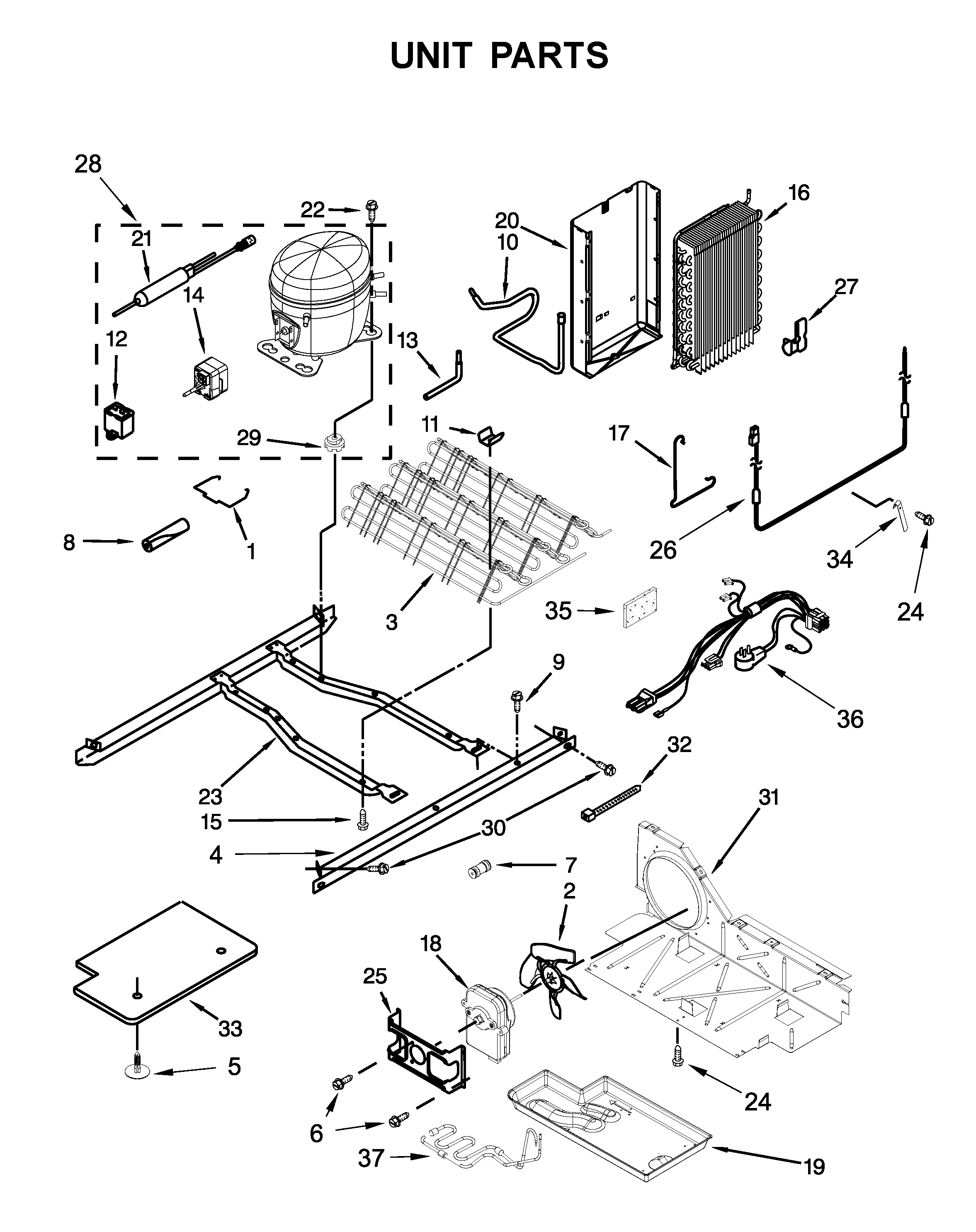Kenmore 10651753714 unit parts diagram