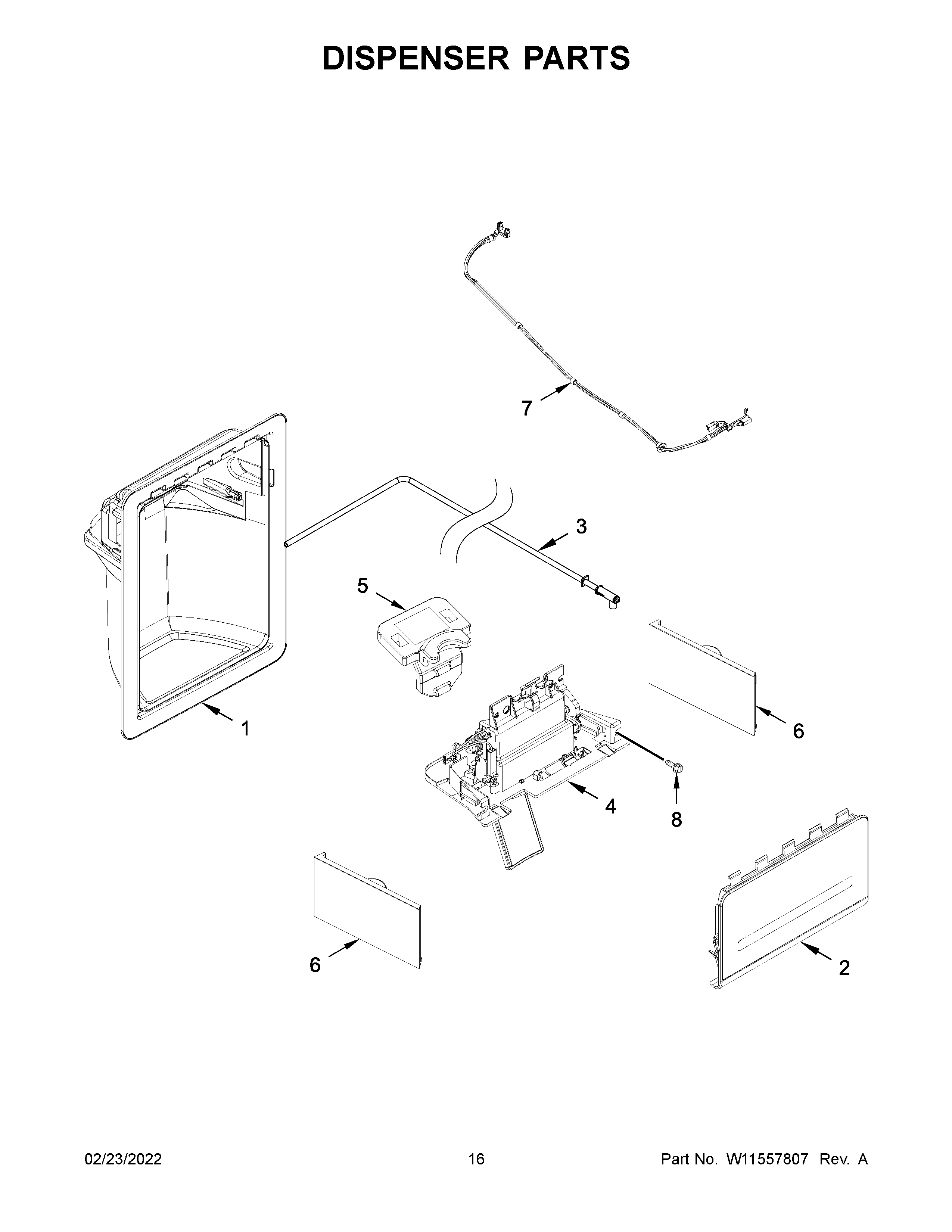 Kenmore 10650043717 dispenser parts diagram