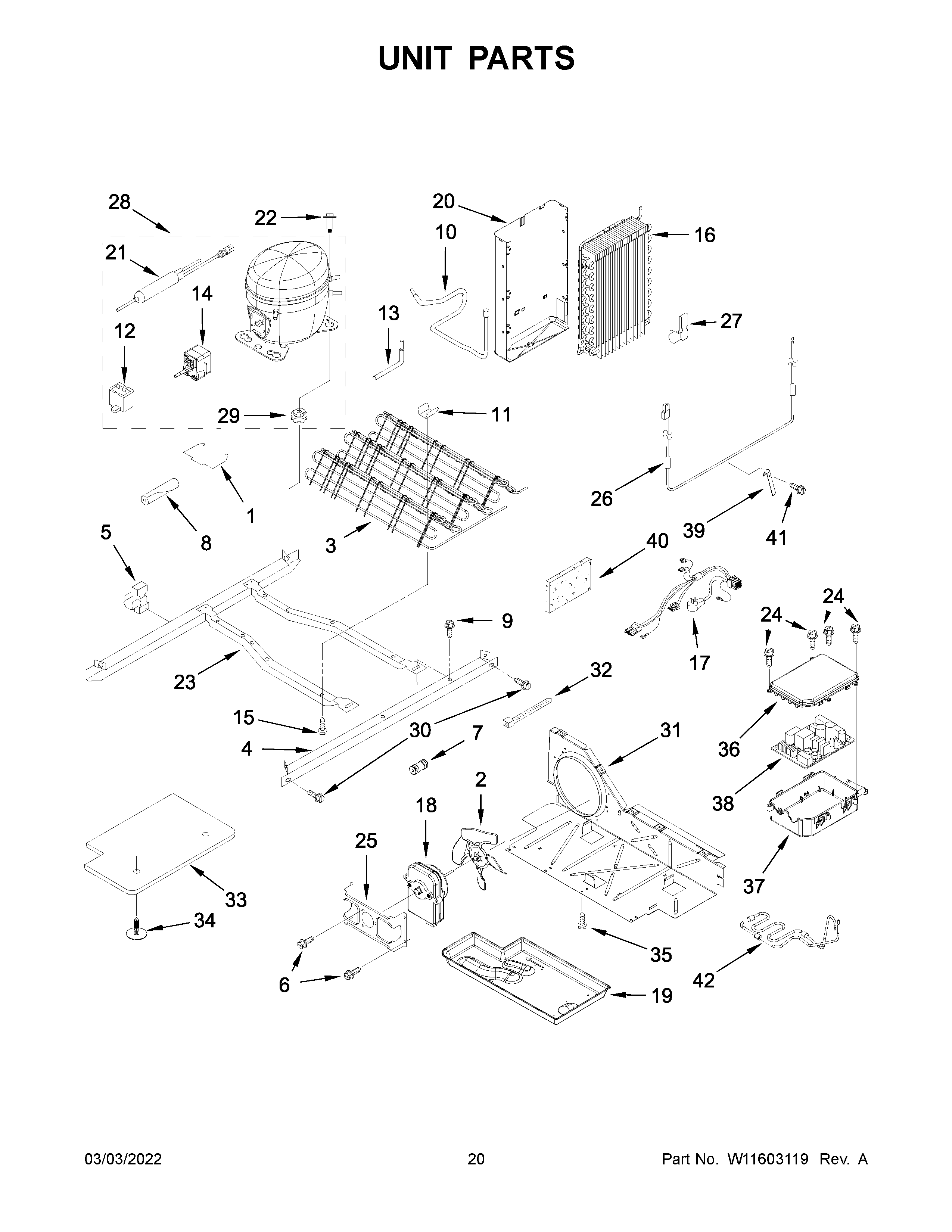 Kenmore 10651339716 unit parts diagram