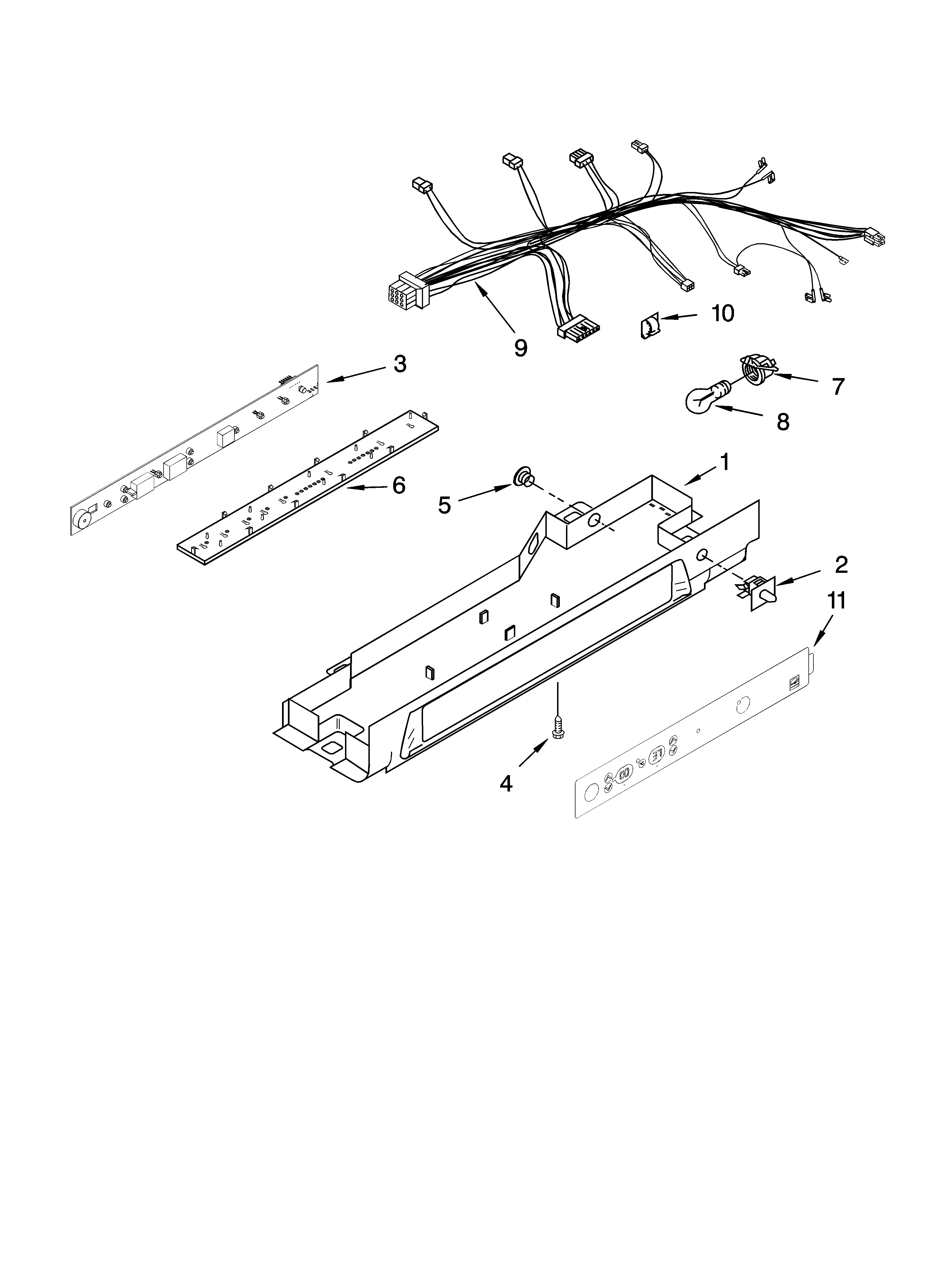 Kenmore Elite 10658973700 control parts diagram