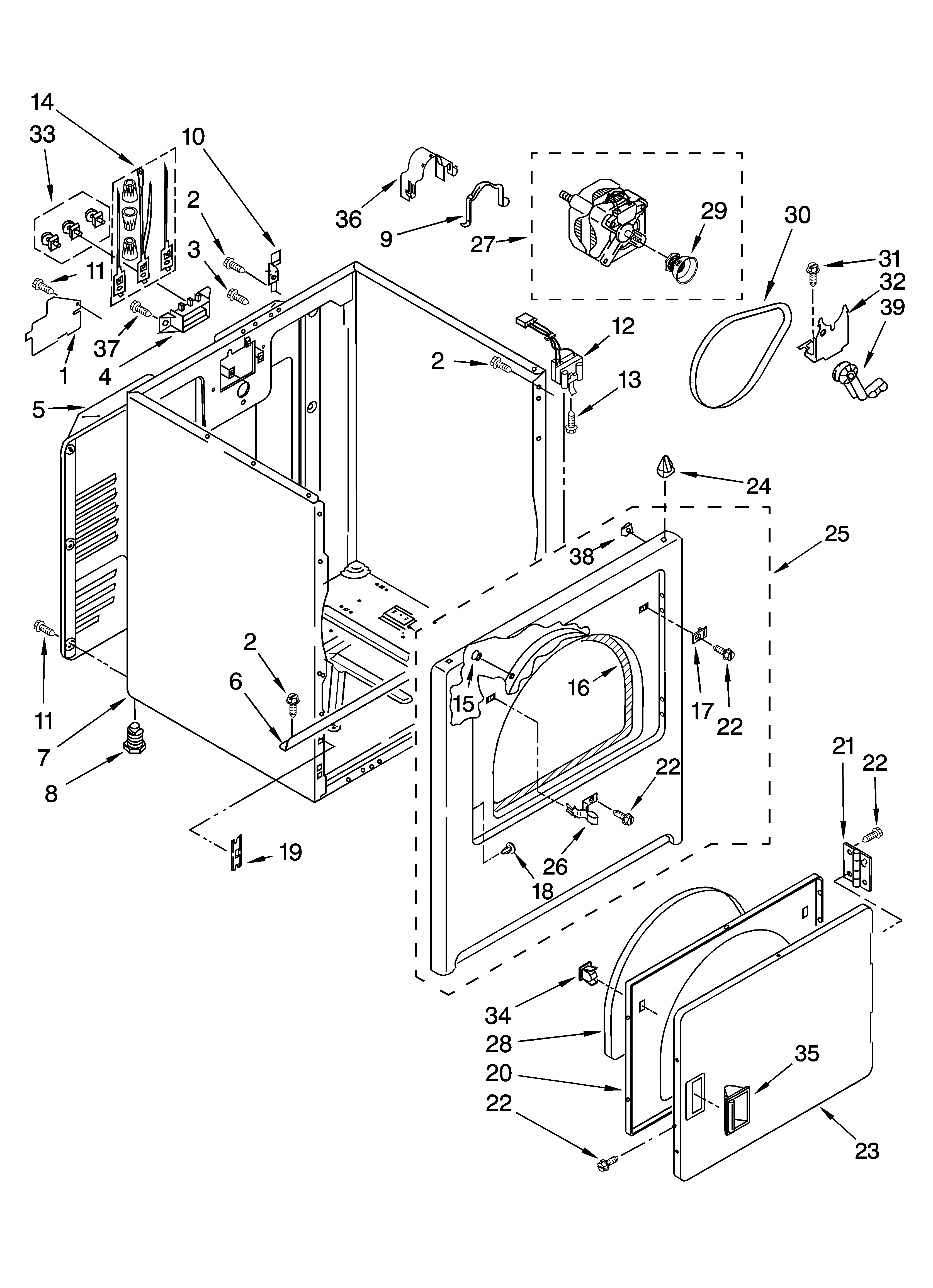 Kenmore 11068432700 cabinet parts diagram