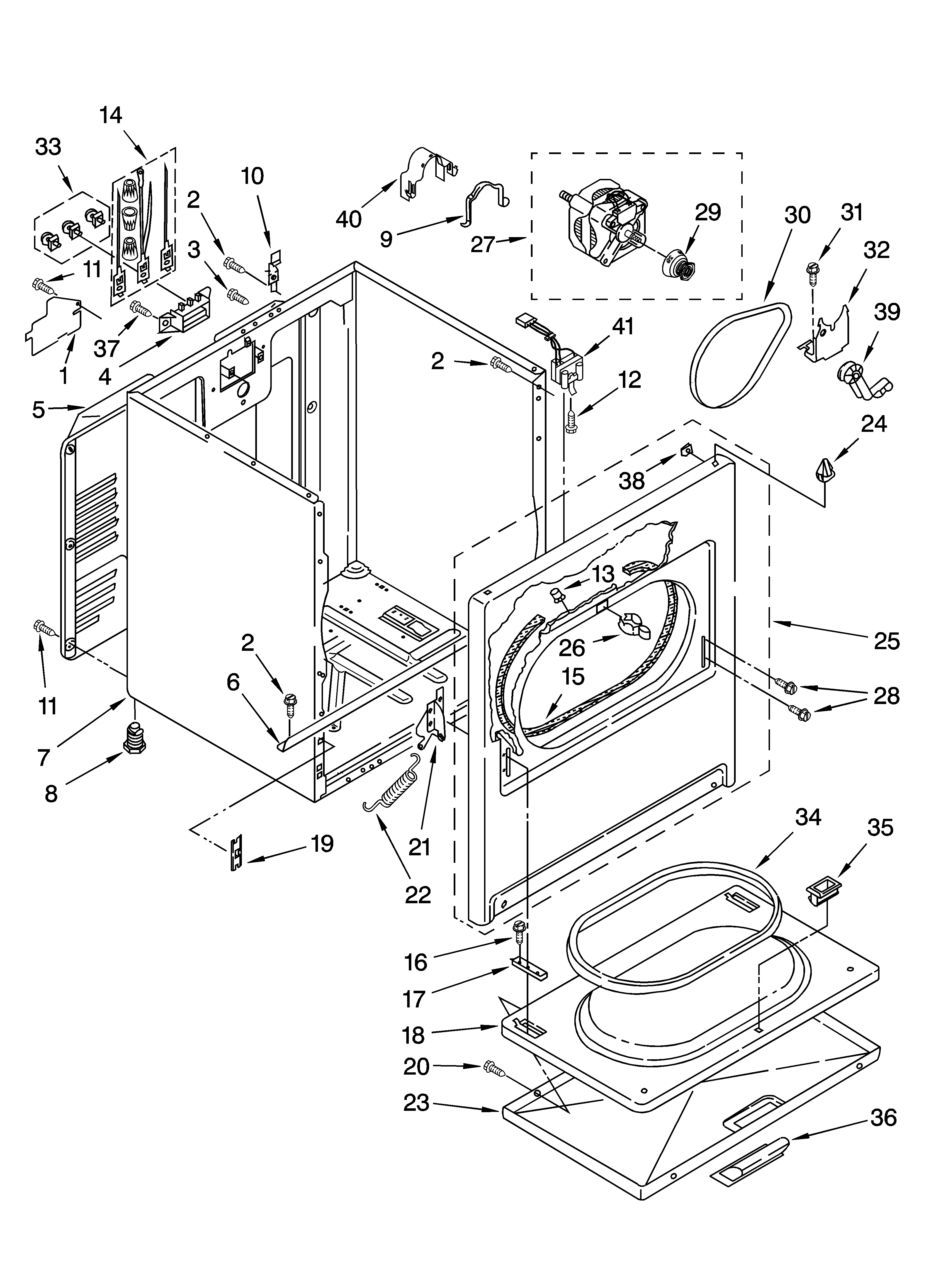 Kenmore 11068532700 cabinet parts diagram