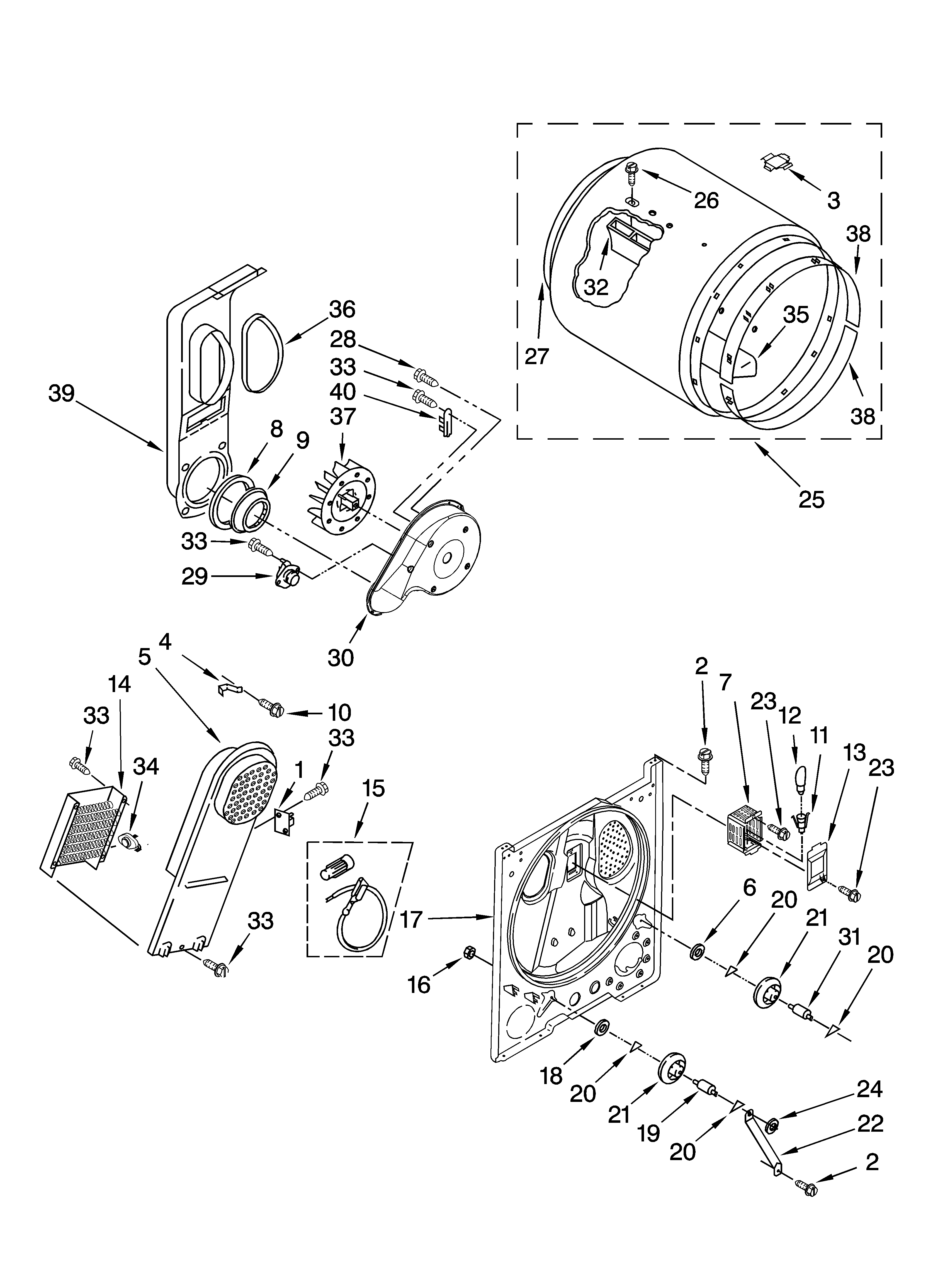 Kenmore 11068532700 bulkhead parts, optional parts (not included) diagram