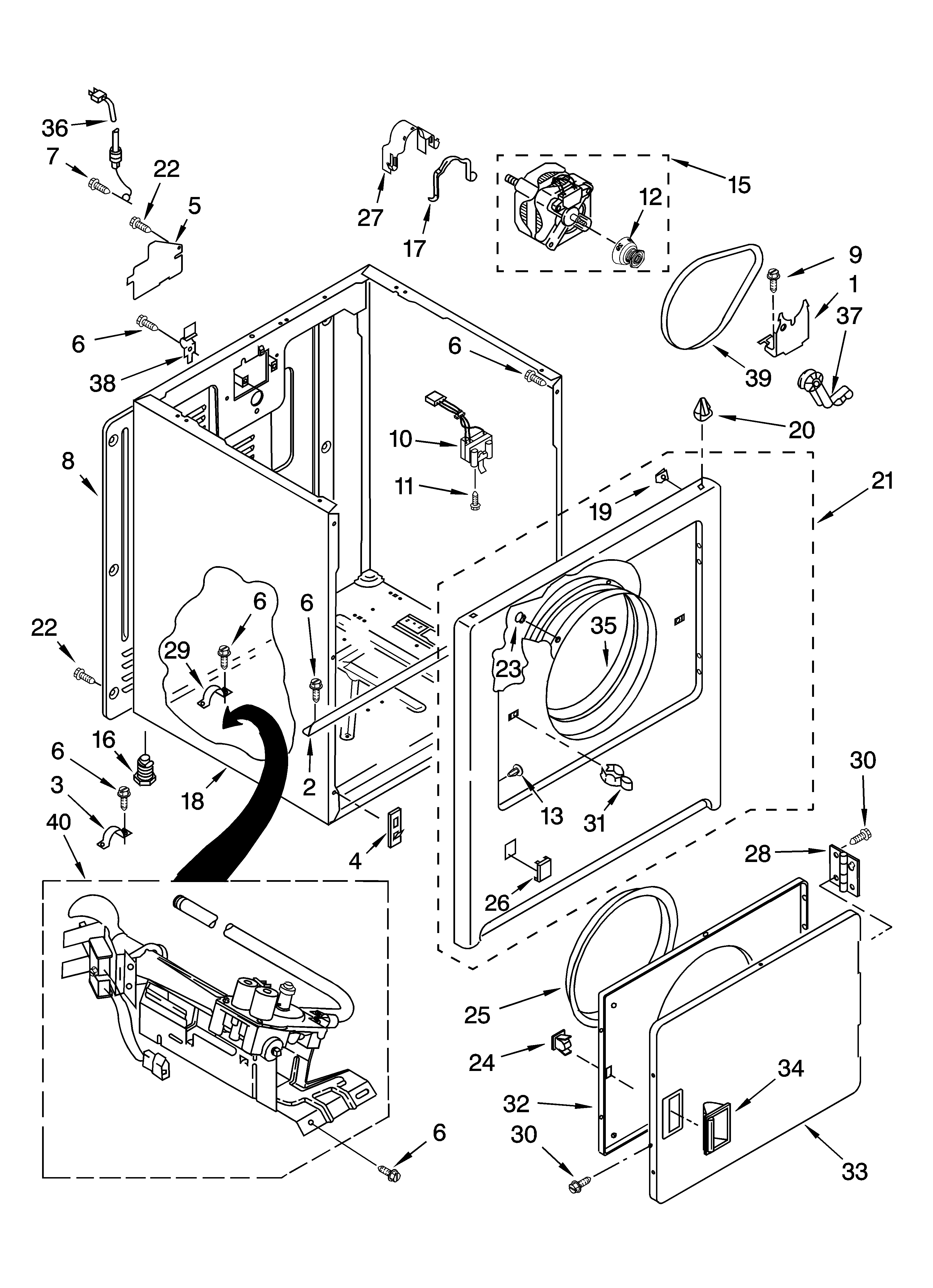 Kenmore 11078652700 cabinet parts diagram