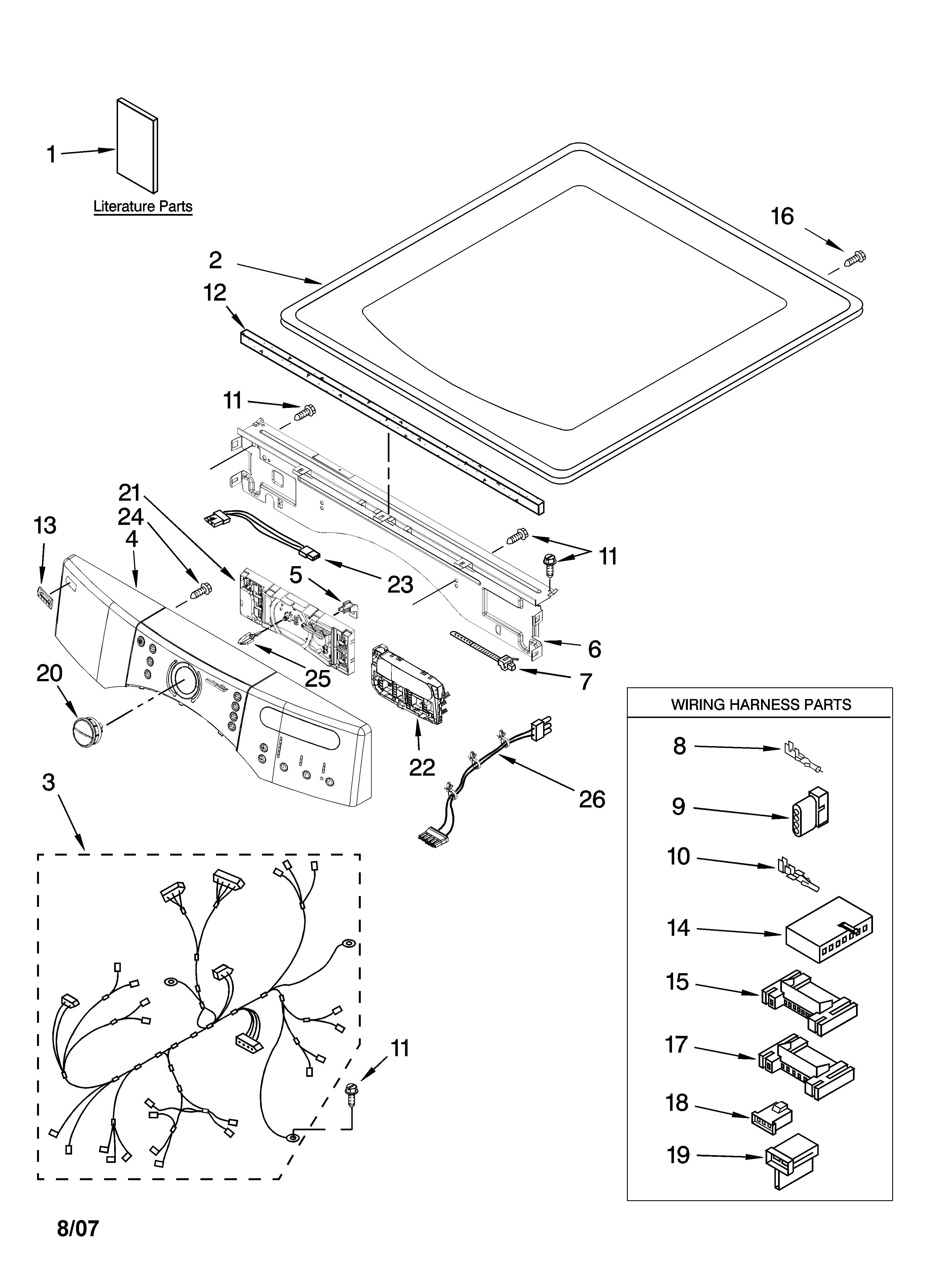 Kenmore Elite 11097731700 top and console parts diagram