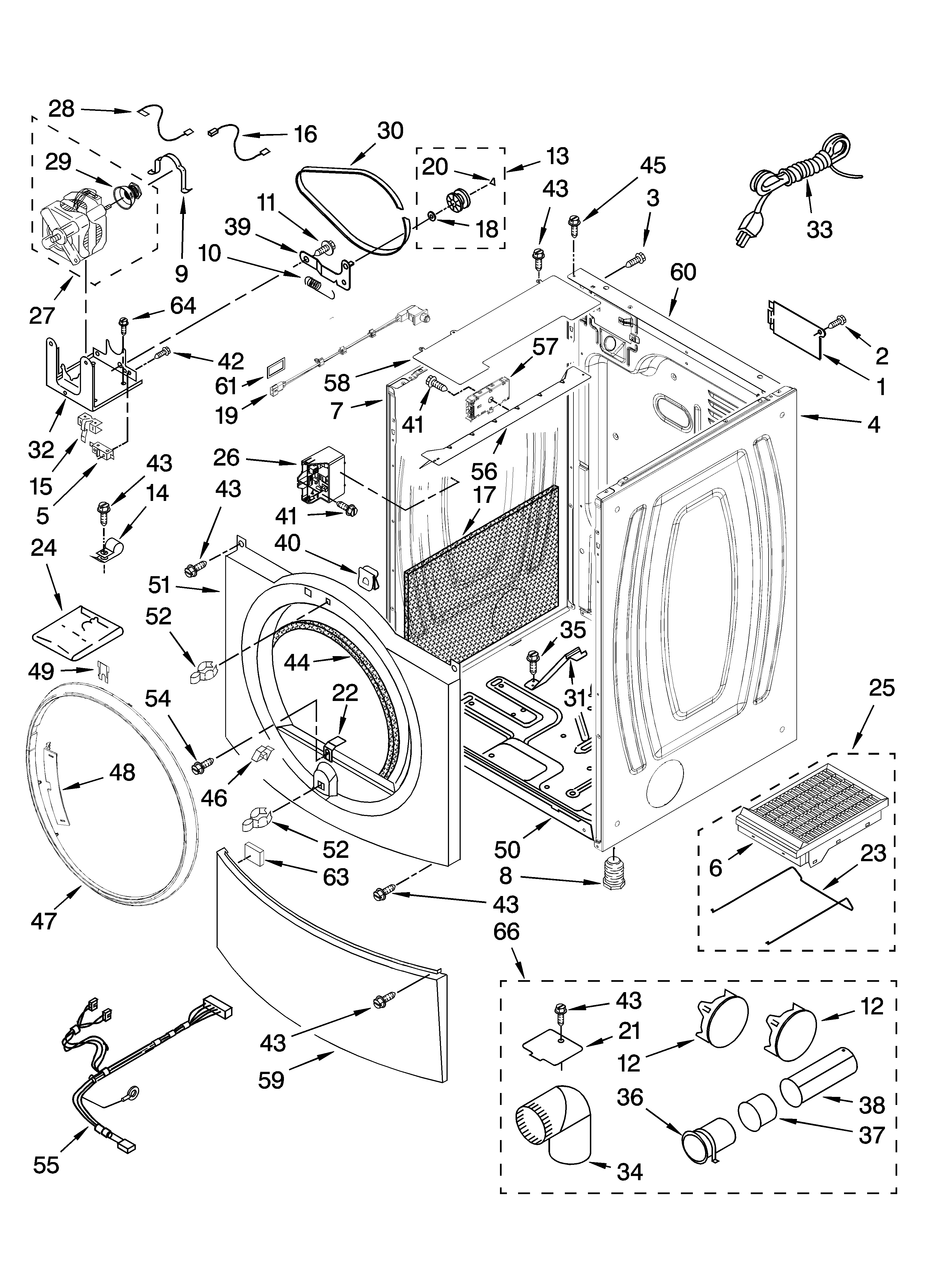 Kenmore Elite 11097731700 cabinet parts diagram