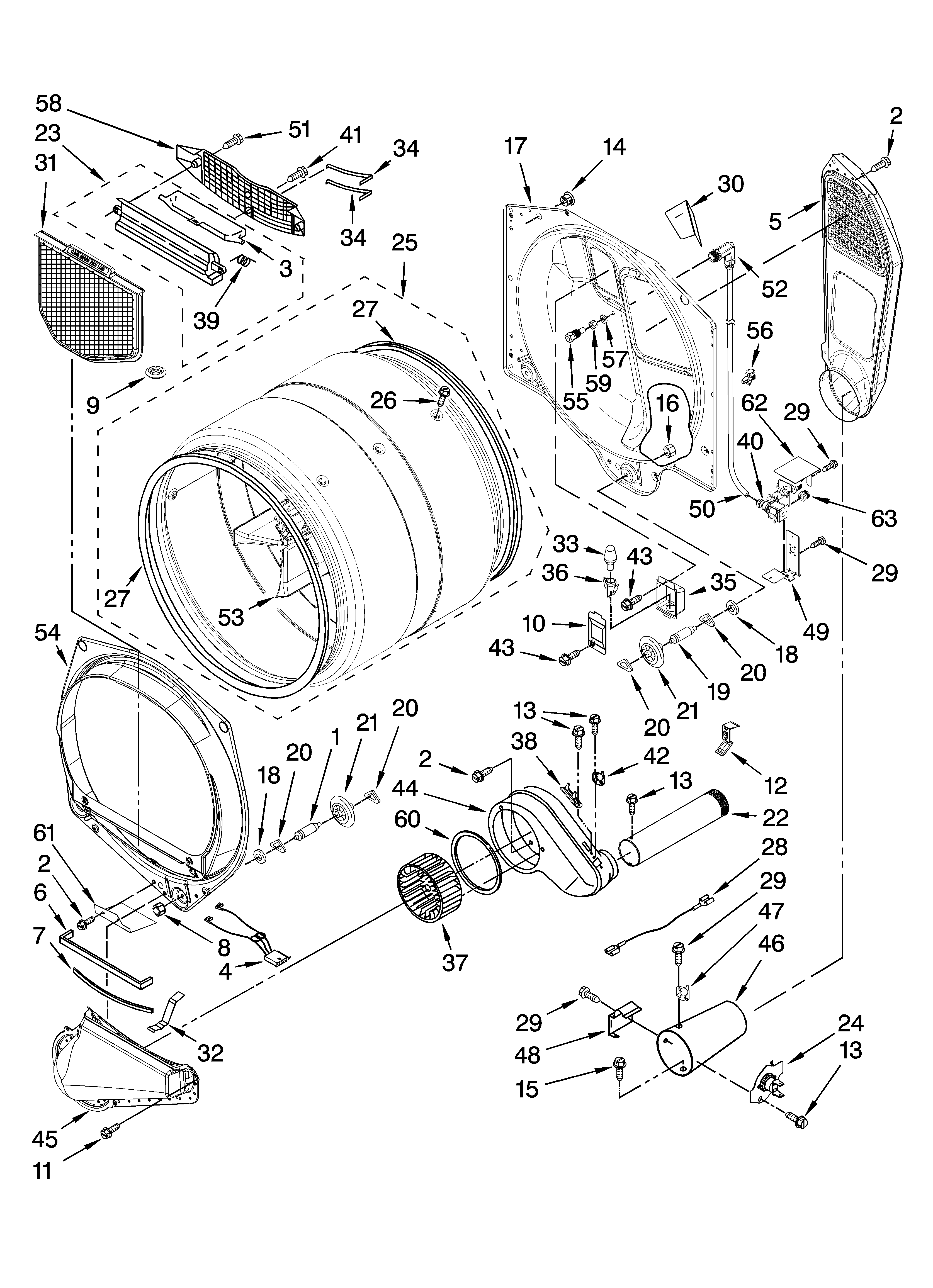 Kenmore Elite 11097731700 bulkhead parts diagram