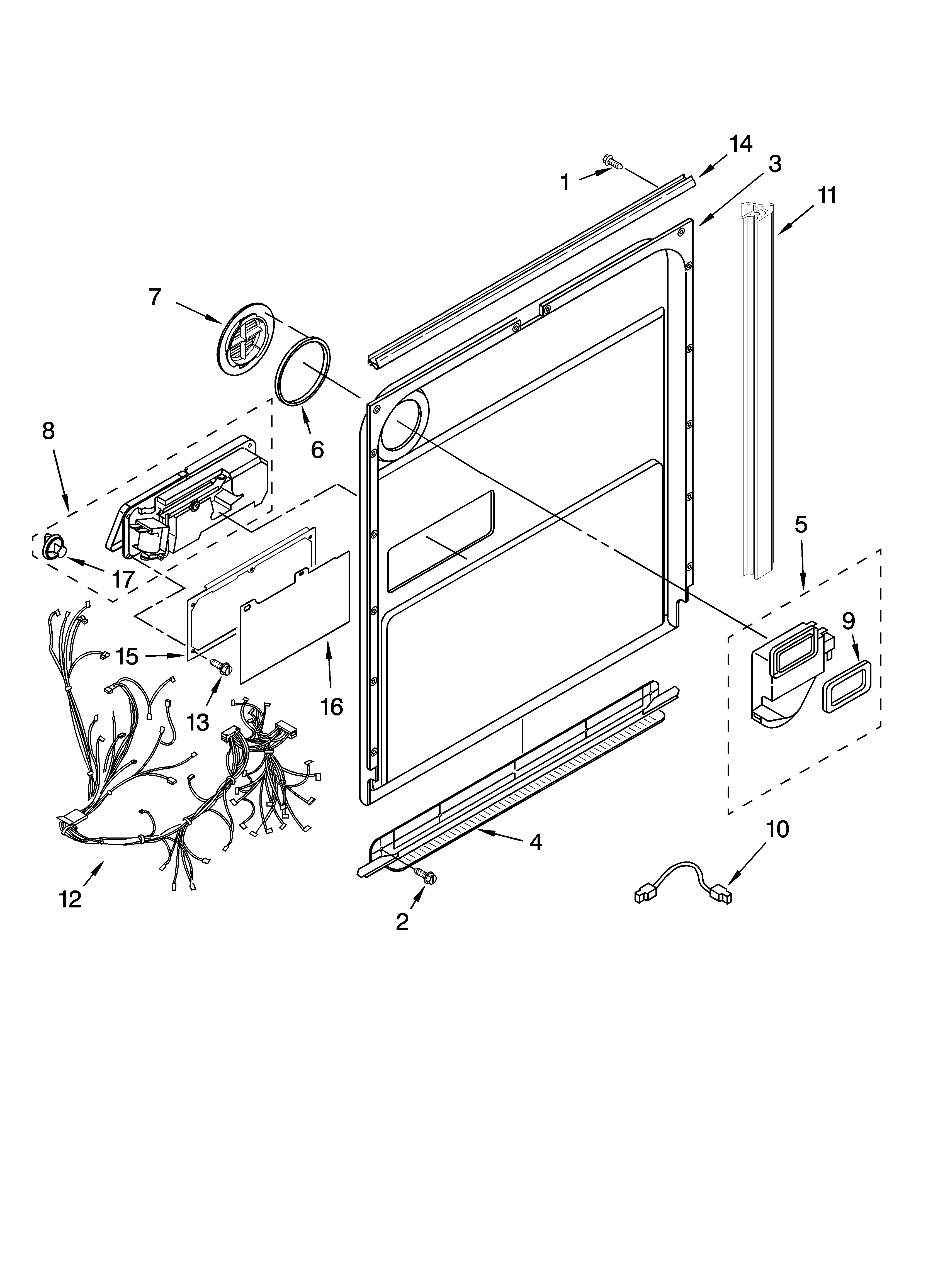 Kenmore Elite 66513852K600 door and latch parts diagram