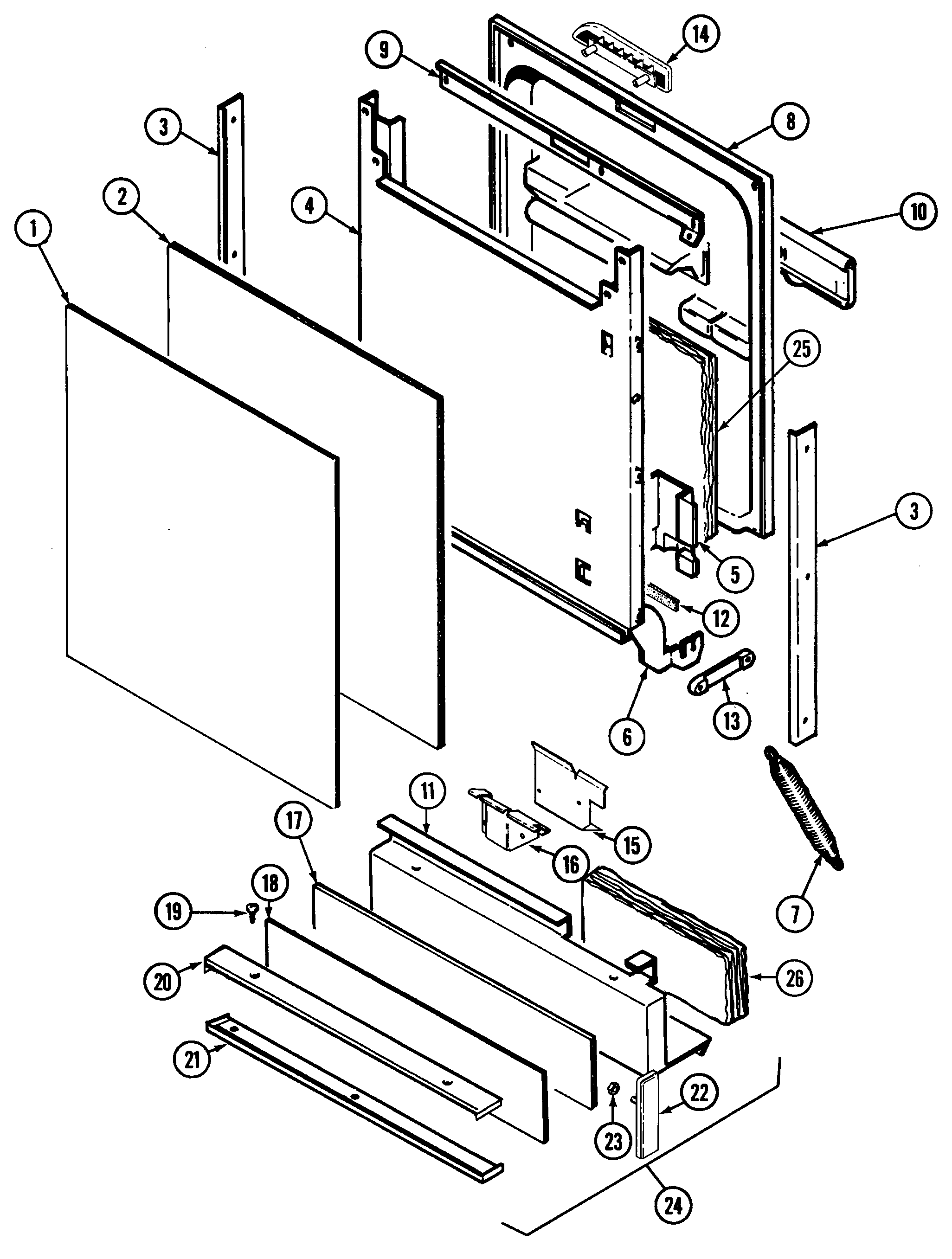Magic Chef OEMM1-DU20JV door (du20jv) diagram