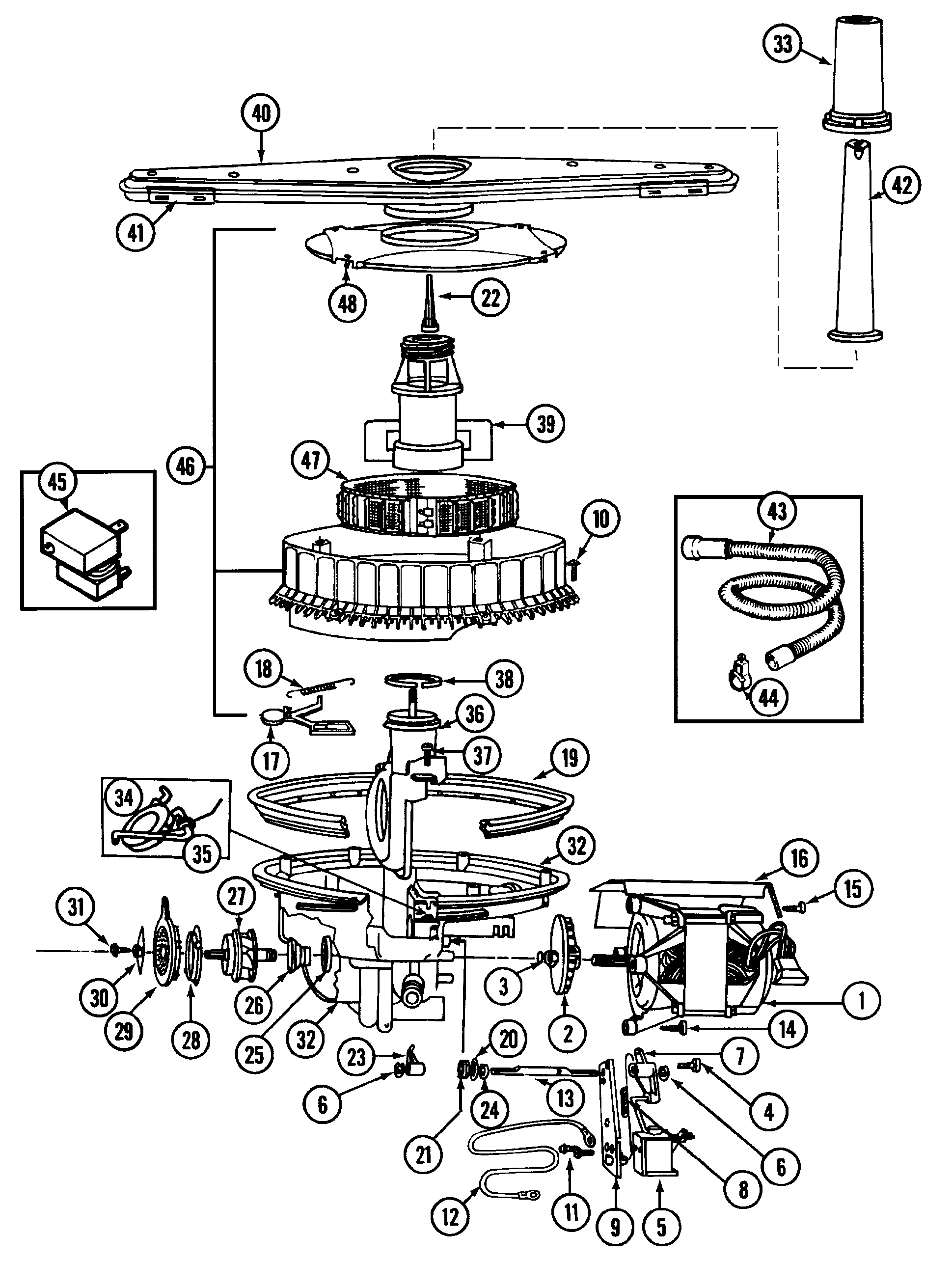 Crosley OEMM1-CDU5JV pump & motor (cdu5jv) diagram
