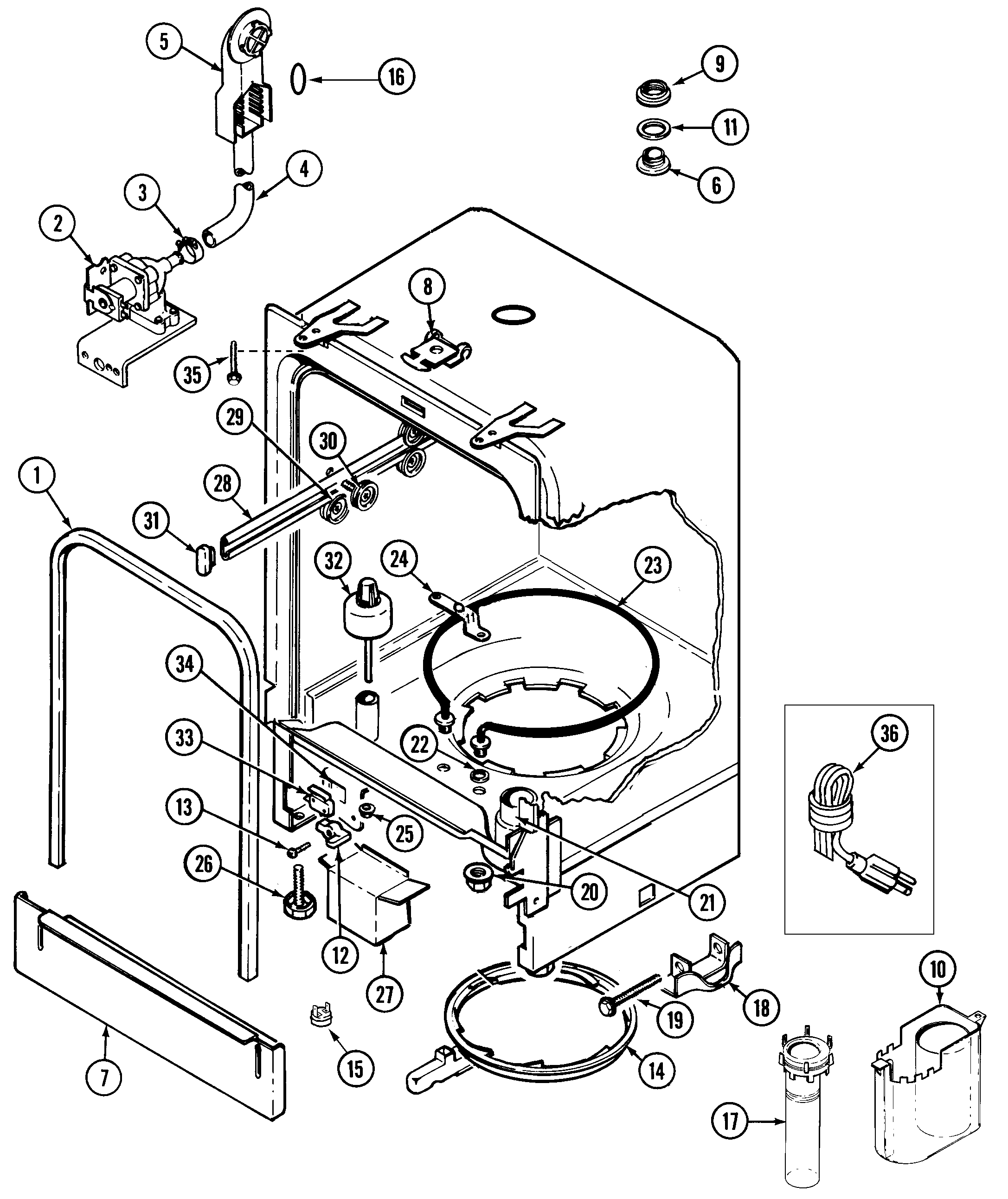 Magic Chef OEMM1-DU2JV tub diagram